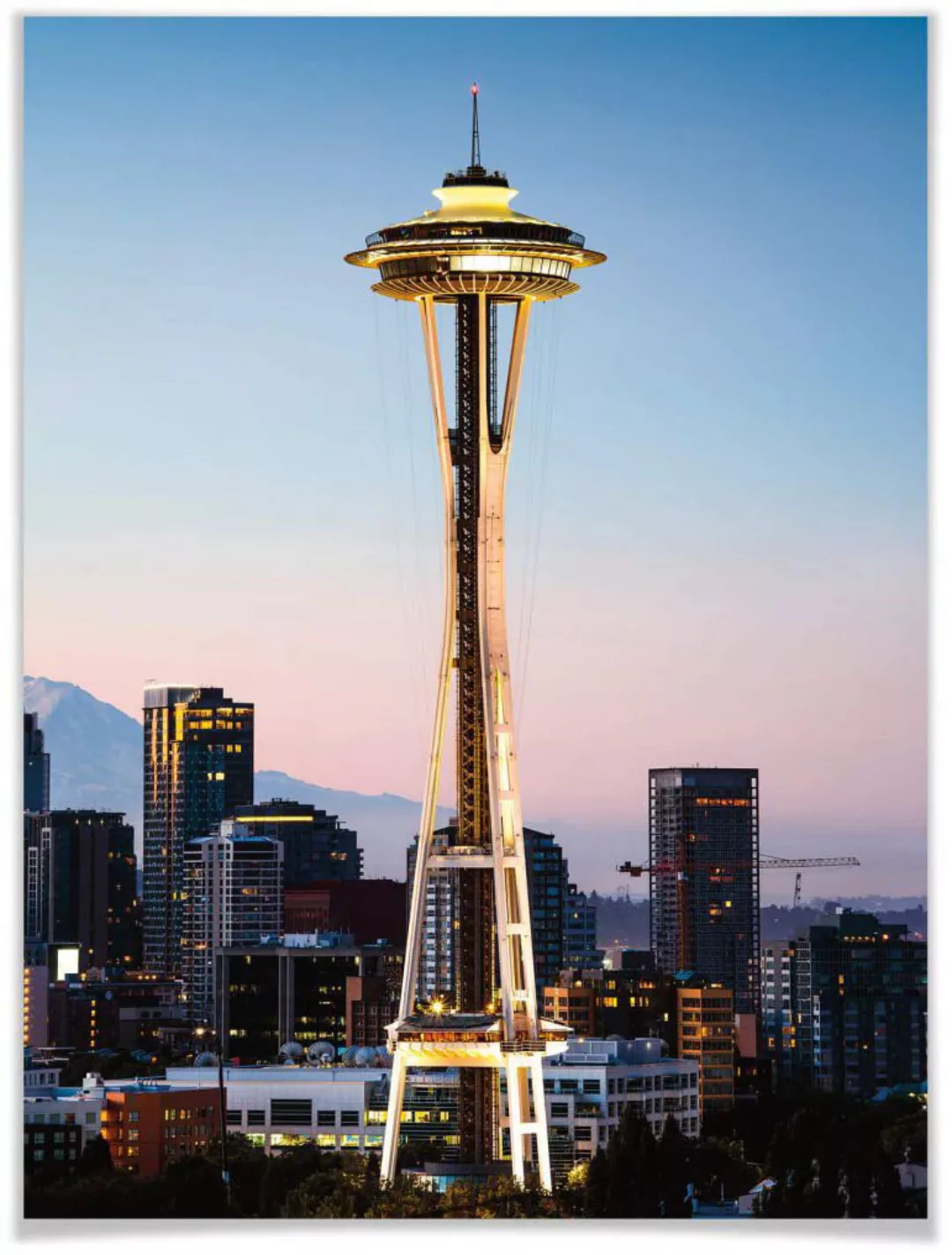 Wall-Art Poster "Space Needle Seattle", Städte, (Set, 1 St.), Poster ohne B günstig online kaufen