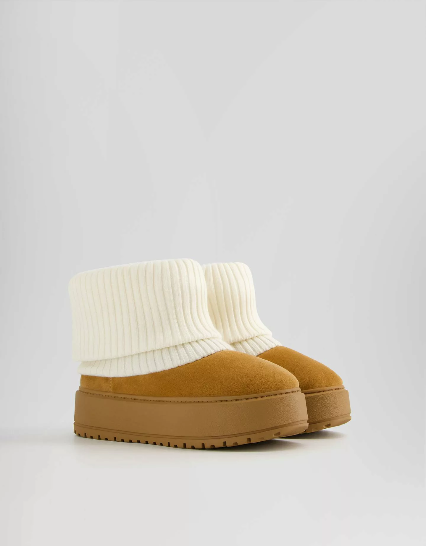 Bershka Sock-Boots Mit Plateausohle Damen 35 Camel günstig online kaufen