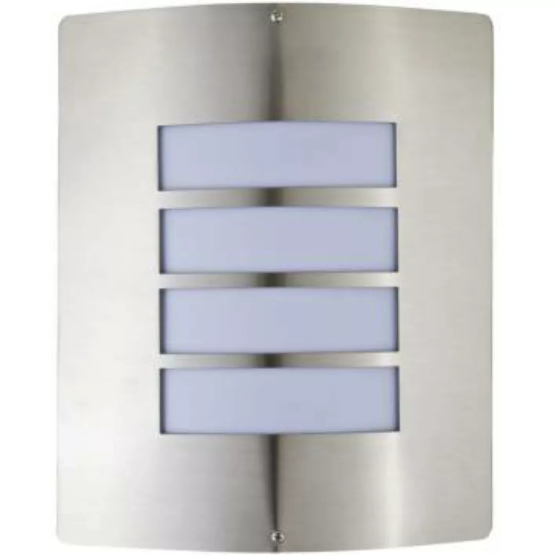 Silberne Außenwandlampe OSLO H:29cm Edelstahl E27 günstig online kaufen