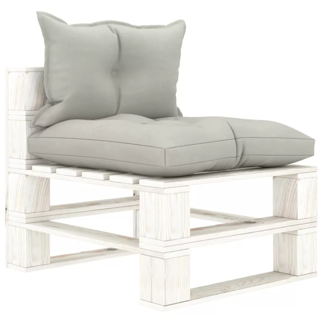 Garten-paletten-mittelsofa Mit Taupe-kissen Holz günstig online kaufen