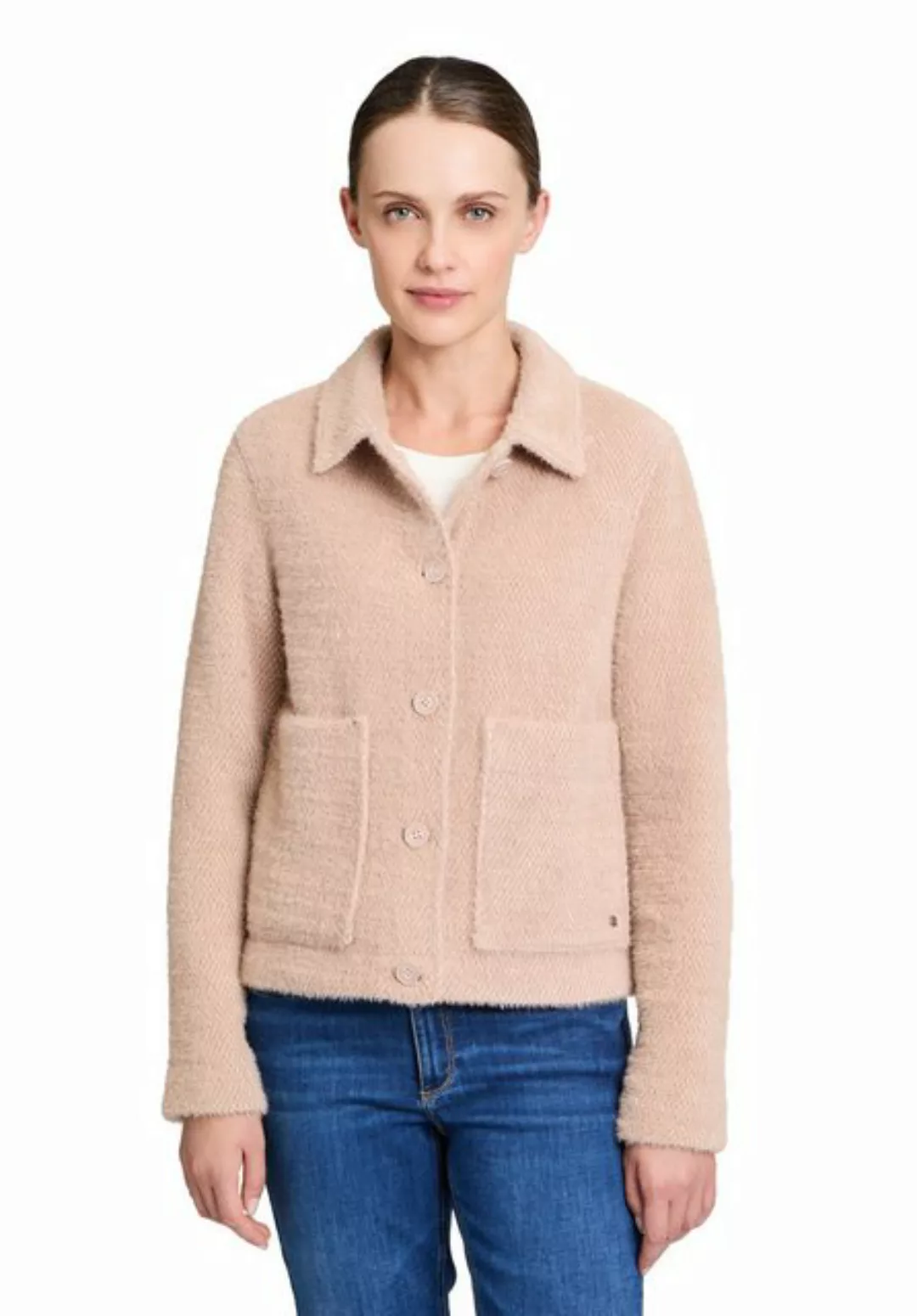 Betty&Co Sweatjacke "Betty & Co Casual-Jacke mit Kragen", Struktur günstig online kaufen