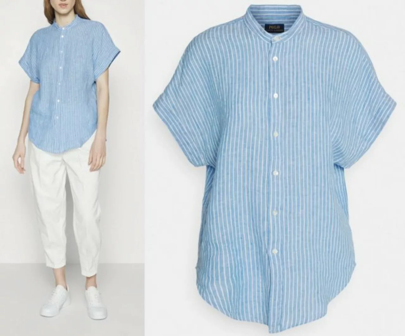 Ralph Lauren Blusenkleid POLO RALPH LAUREN ALEN Linen Shirt Leinenbluse Hem günstig online kaufen