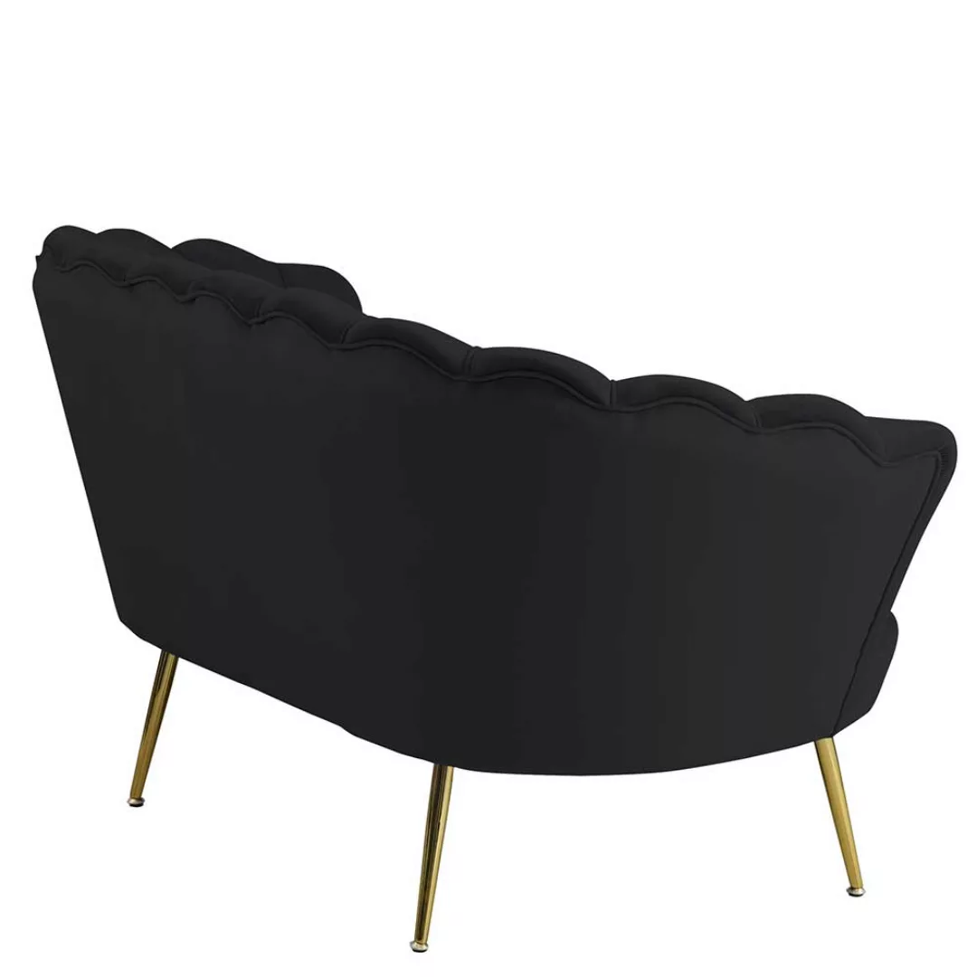 Samt Sofa in Schwarz muschelförmig günstig online kaufen