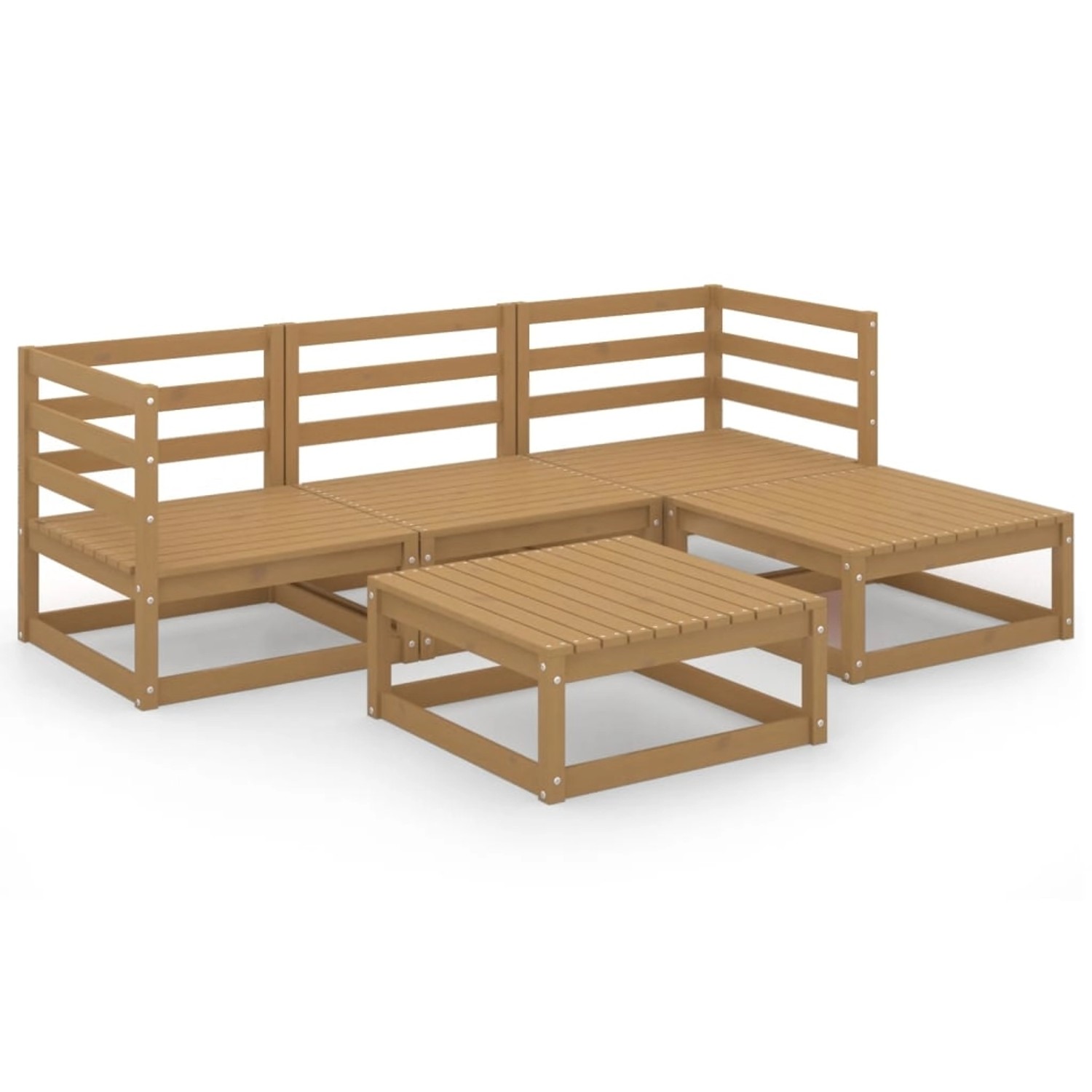 vidaXL 5-tlg Garten-Lounge-Set Honigbraun Massivholz Kiefer Modell 3 günstig online kaufen