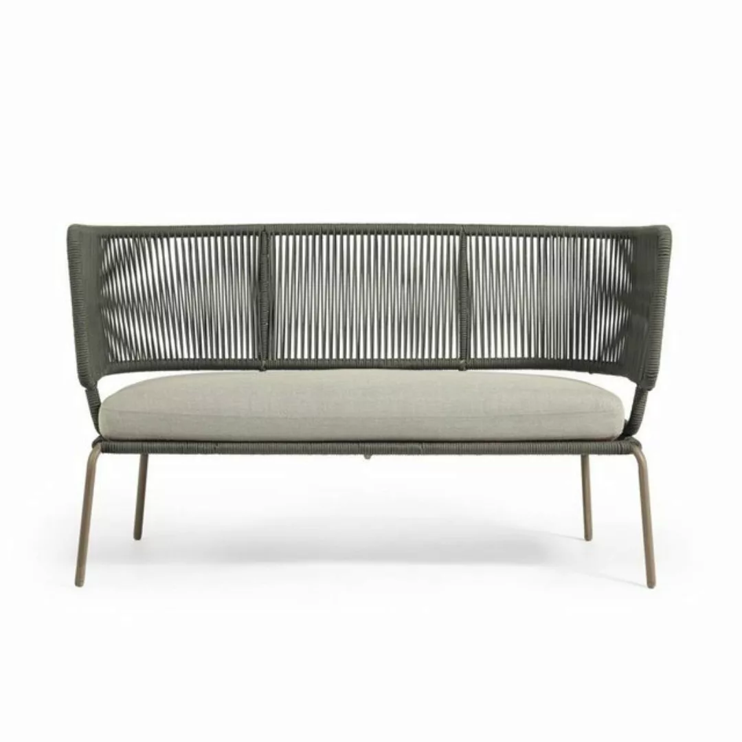 Natur24 Sofa Sofa Nadin 2-Sitzer mit grünem Seil und verzinktem Stahl 135cm günstig online kaufen