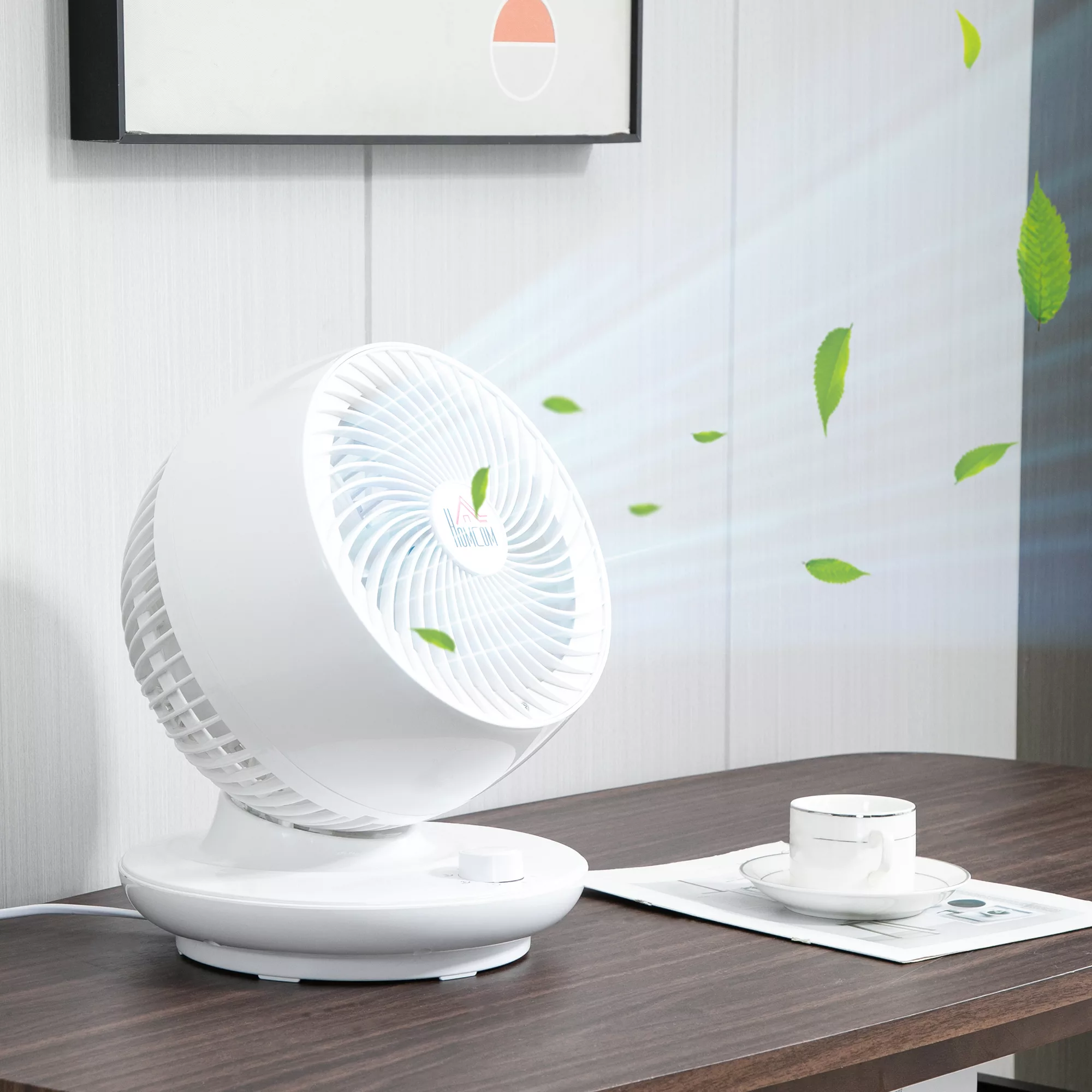 HOMCOM Tischventilator 45W 90° schwenkbar 3 Geschwindigkeitsstufen für Büro günstig online kaufen