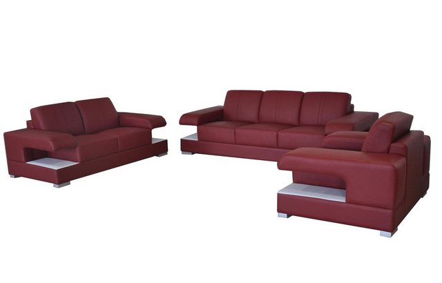 Xlmoebel Sofa Modernes Design Ledersofa-Sitzgruppe mit 3-Sitzer, 2-Sitzer u günstig online kaufen