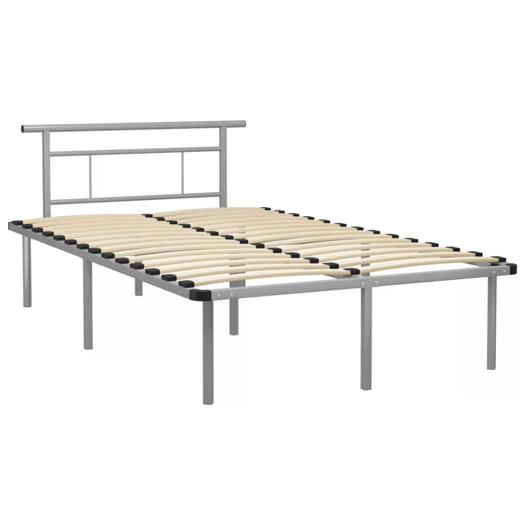 Bettgestell Grau Metall 120x200 Cm günstig online kaufen