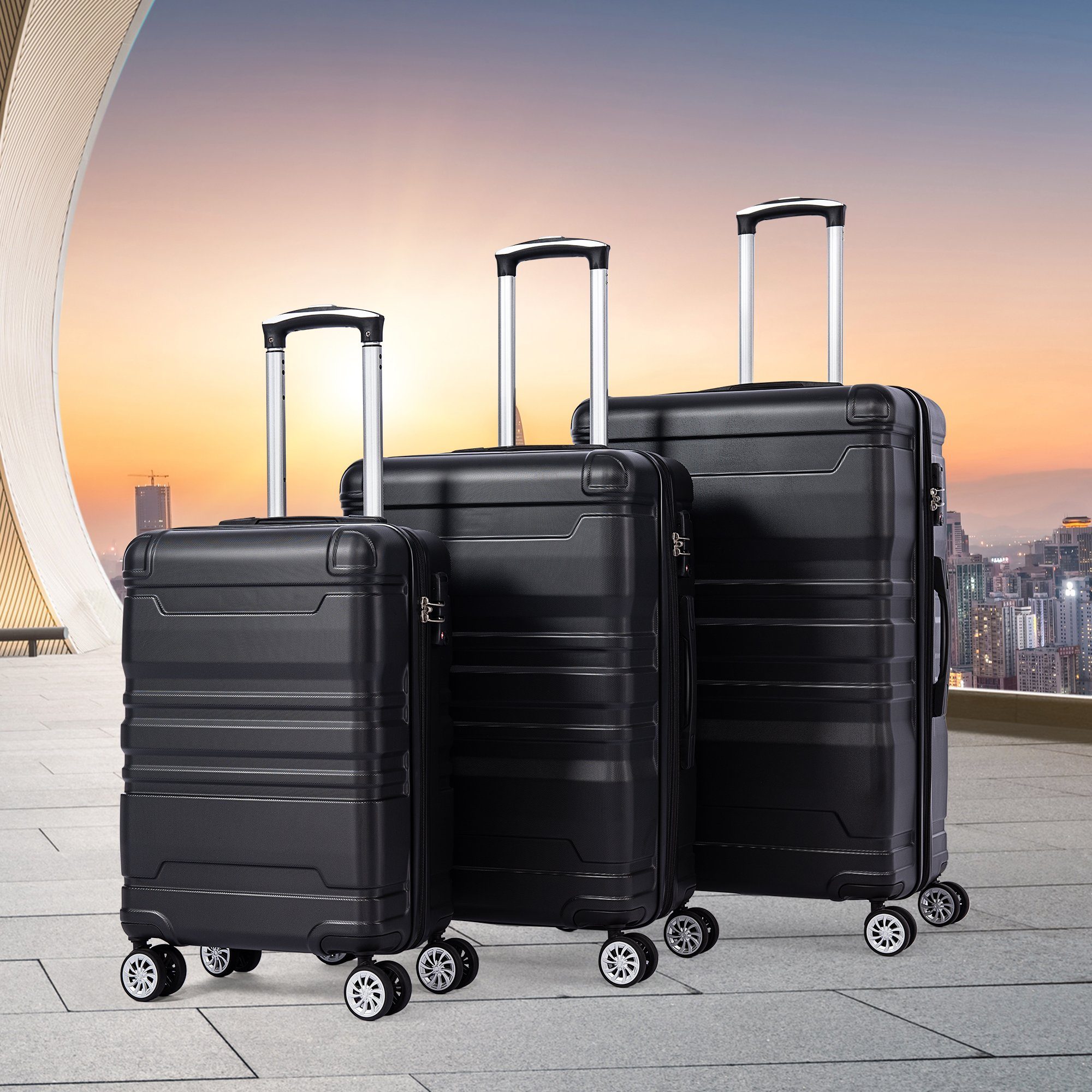 Flieks Hartschalen-Trolley, 4 Rollen, Trolleyset Handgepäck günstig online kaufen