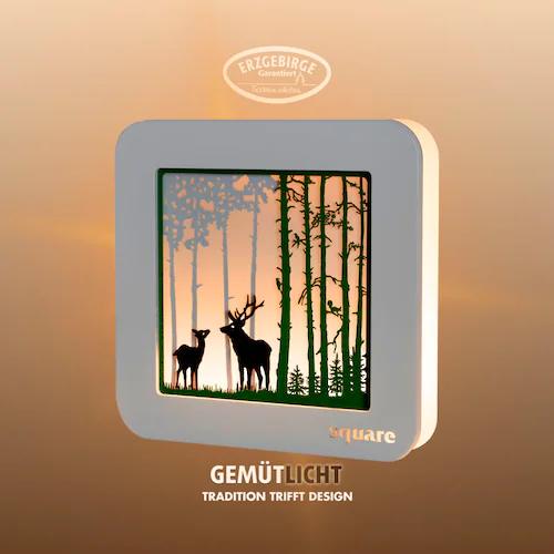 Weigla LED-Bild »Square - Standbild Wald, Weihnachtsdeko«, (1 St.), mit Tim günstig online kaufen