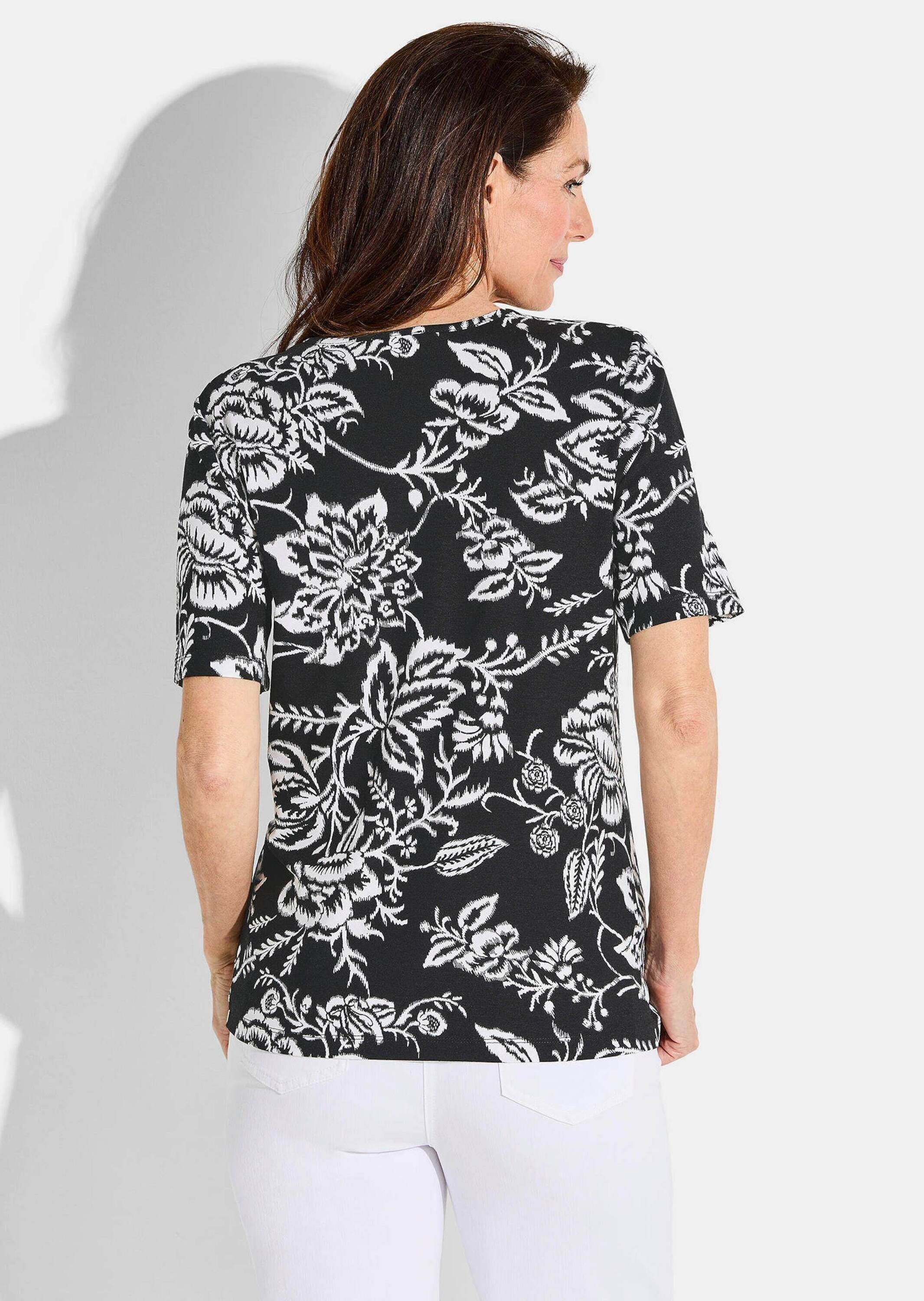 GOLDNER Print-Shirt schwarz weiß günstig online kaufen