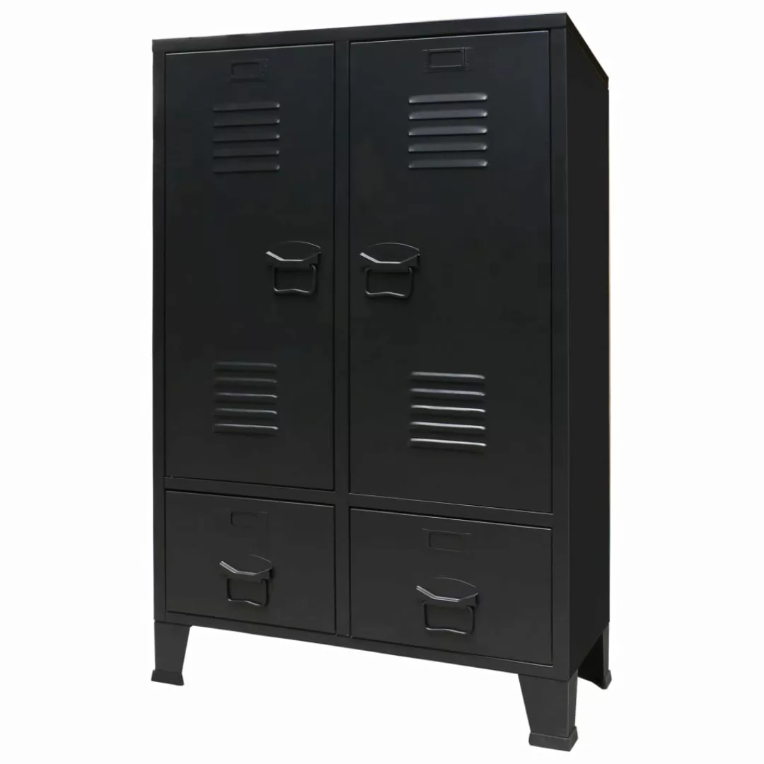 Kleiderschrank Metall Industrie-stil 67 X 35 X 107 Cm Schwarz günstig online kaufen