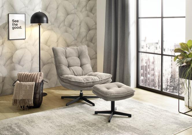 Jockenhöfer Gruppe Relaxsessel "Kasper", Inklusive Hocker, 360 Drehfunktion günstig online kaufen