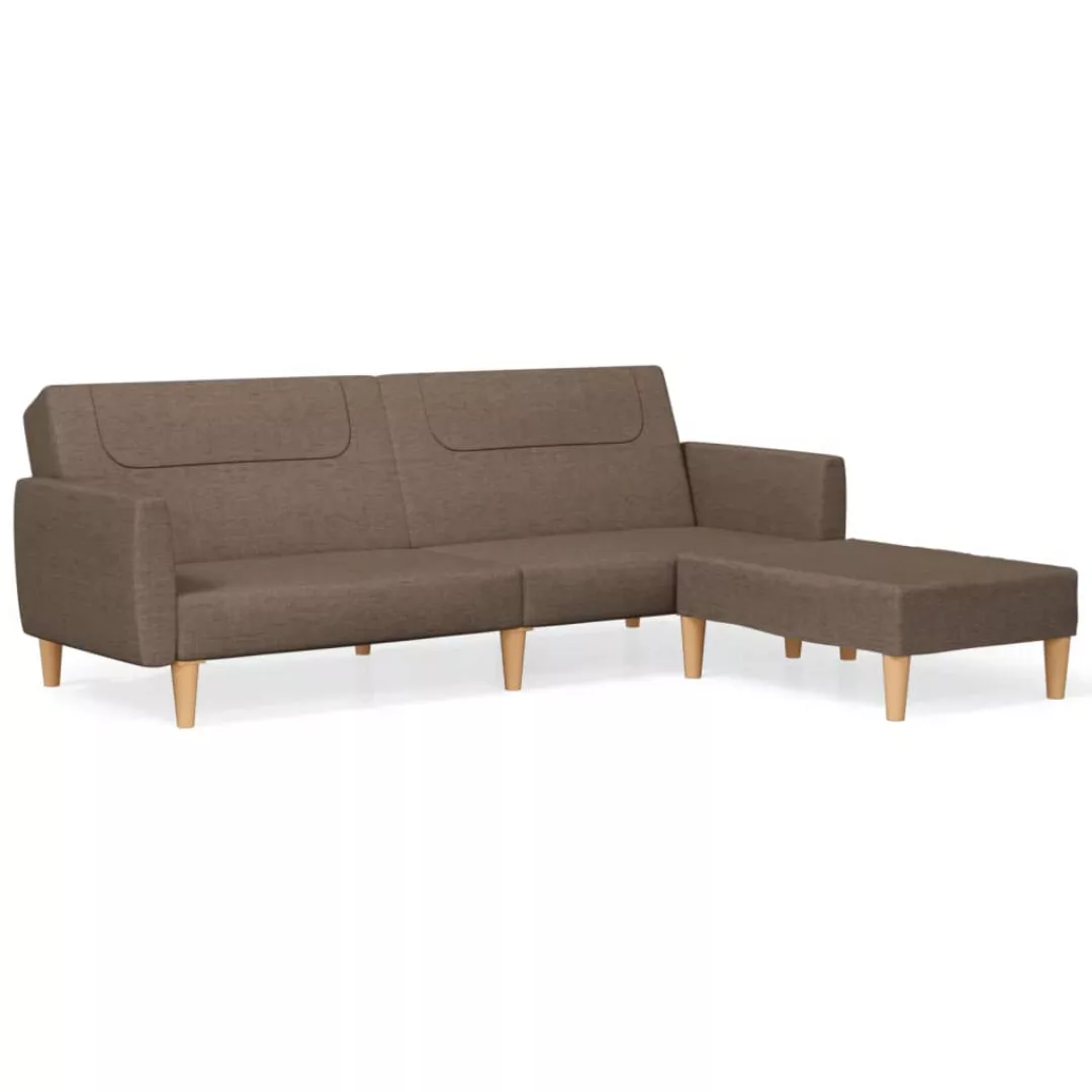 Vidaxl Schlafsofa 2-sitzer Mit Fußhocker Taupe Stoff günstig online kaufen