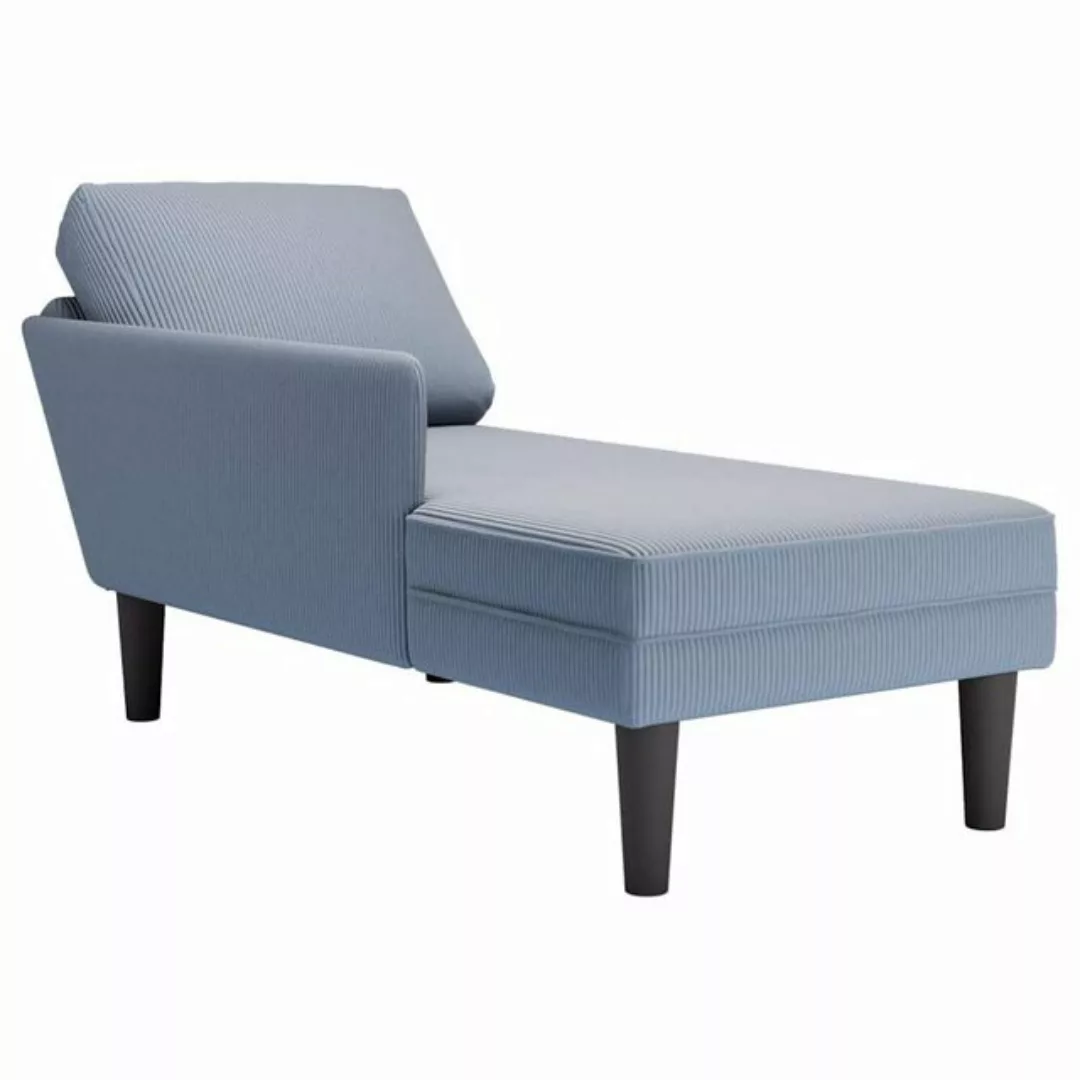 vidaXL Chaiselongue Chaiselongue mit Kissen Blau Cordstoff, 1 Teile günstig online kaufen