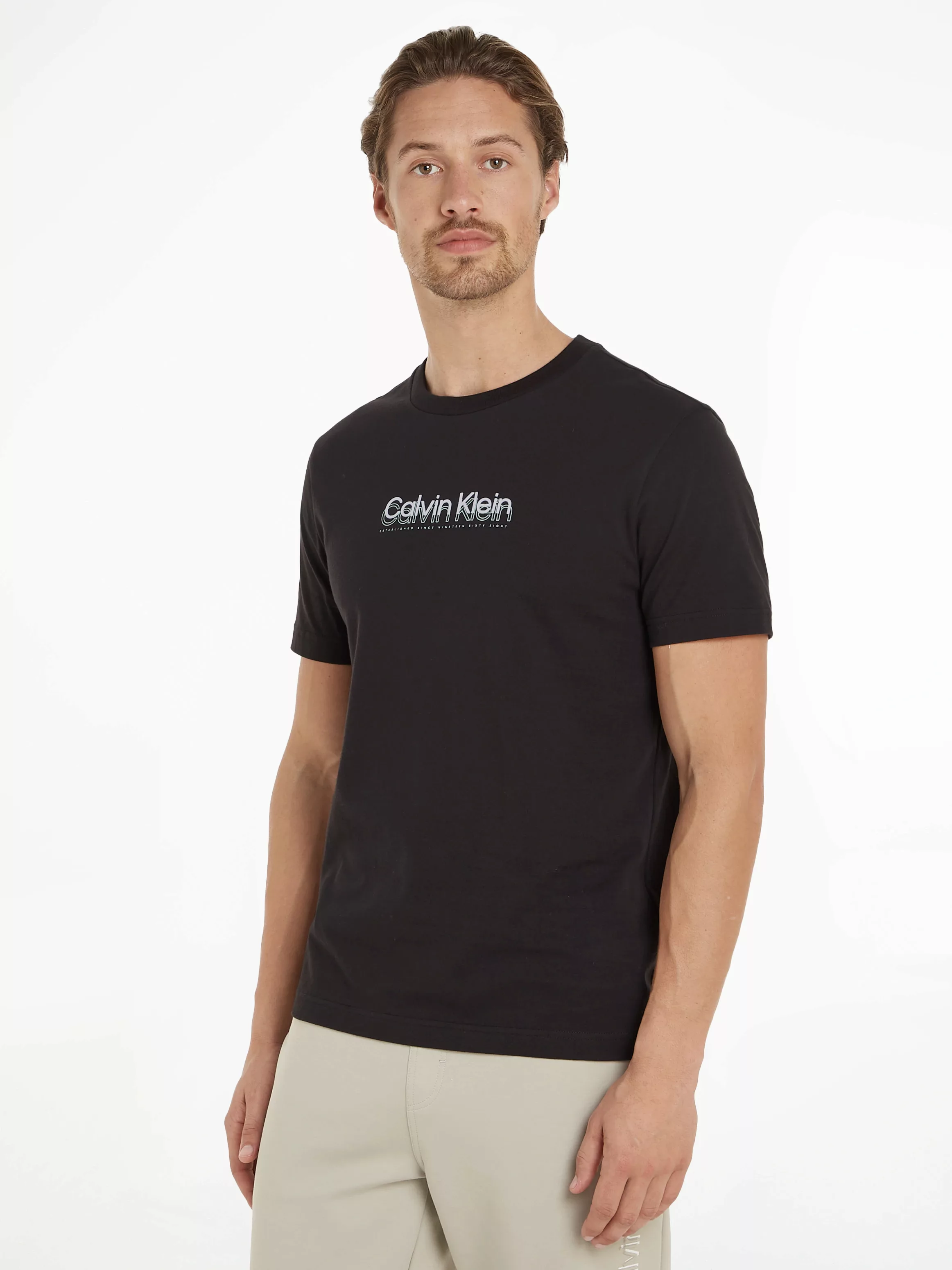 Calvin Klein T-Shirt "FLOCK LOGO T-SHIRT", mit Logoschriftzug günstig online kaufen