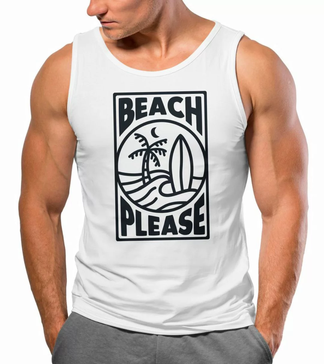 Neverless Tanktop Herren Tank-Top Beach Please Surfing Surfboard Wave Welle günstig online kaufen