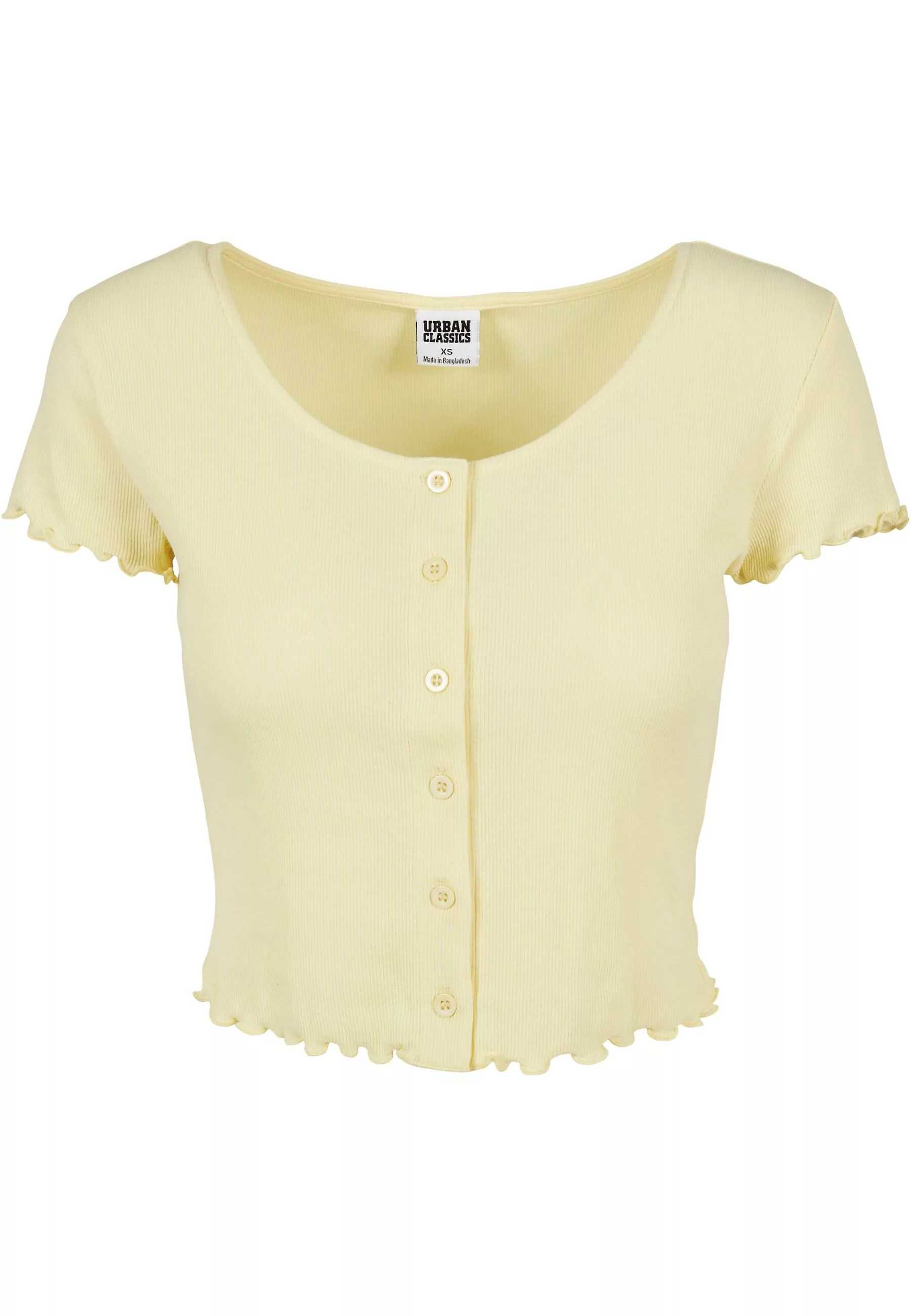 URBAN CLASSICS Kurzarmshirt "Urban Classics Damen Ladies Cropped Button Up günstig online kaufen