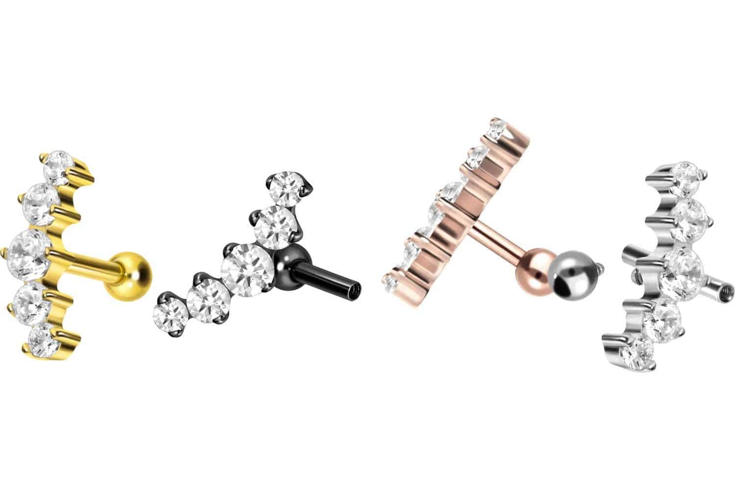 PIERCINGLINE Piercing-Set Titan Ohrpiercing mit Innengewinde günstig online kaufen