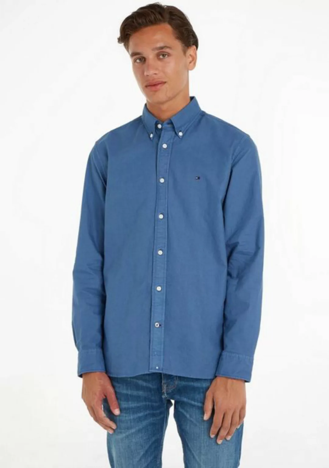 Tommy Hilfiger Langarmhemd PIGMENT GARMENT DYE RF SHIRT in klassischem Desi günstig online kaufen