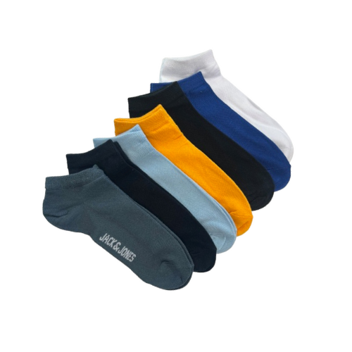 Jack & Jones 7-er Set Socken Schwarz, Blau, Orange & Weiß günstig online kaufen