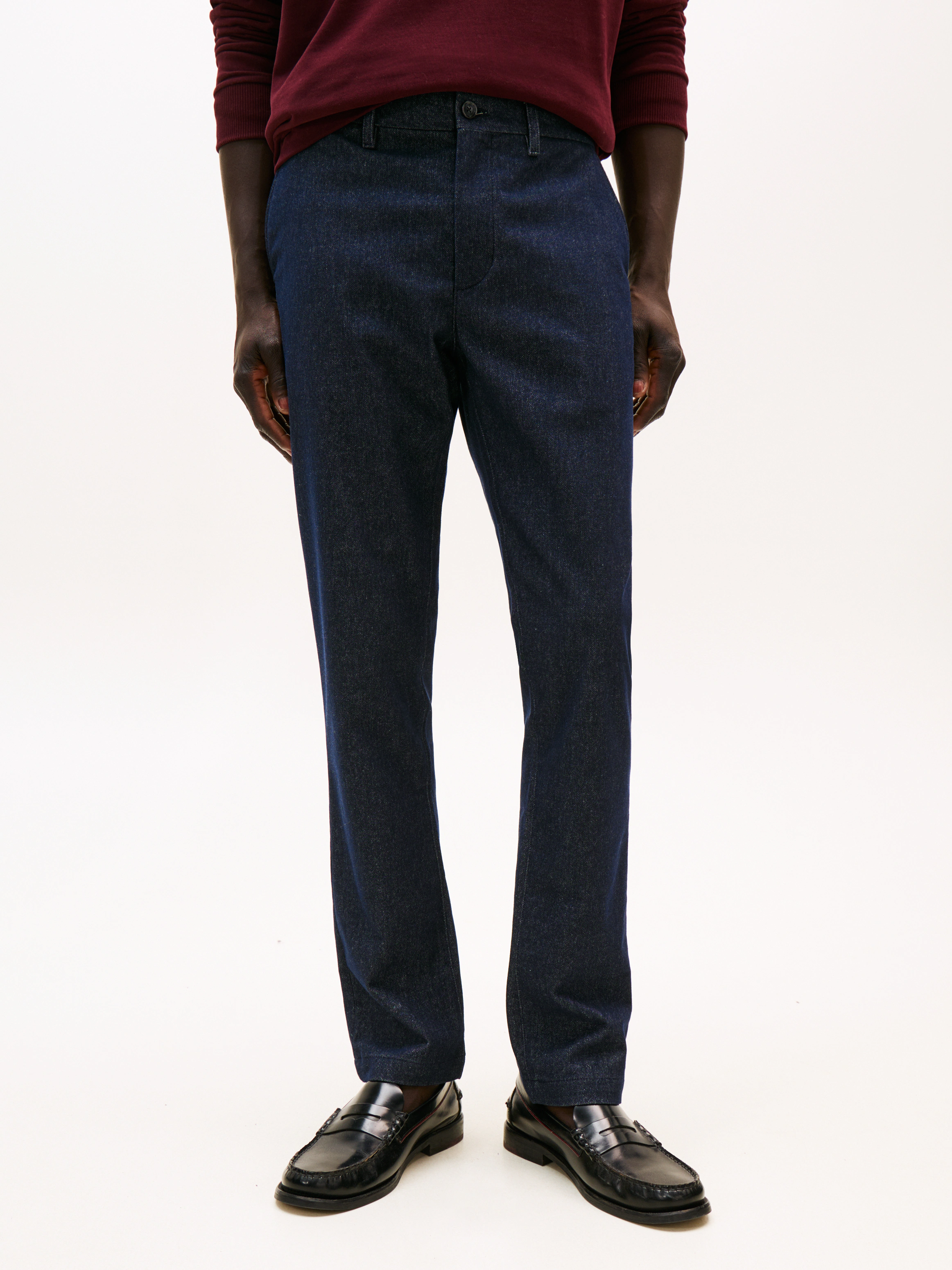 Tommy Hilfiger Chinohose "BLEECKER BRUSHED MARL", Slim Fit, gebürstete Mela günstig online kaufen