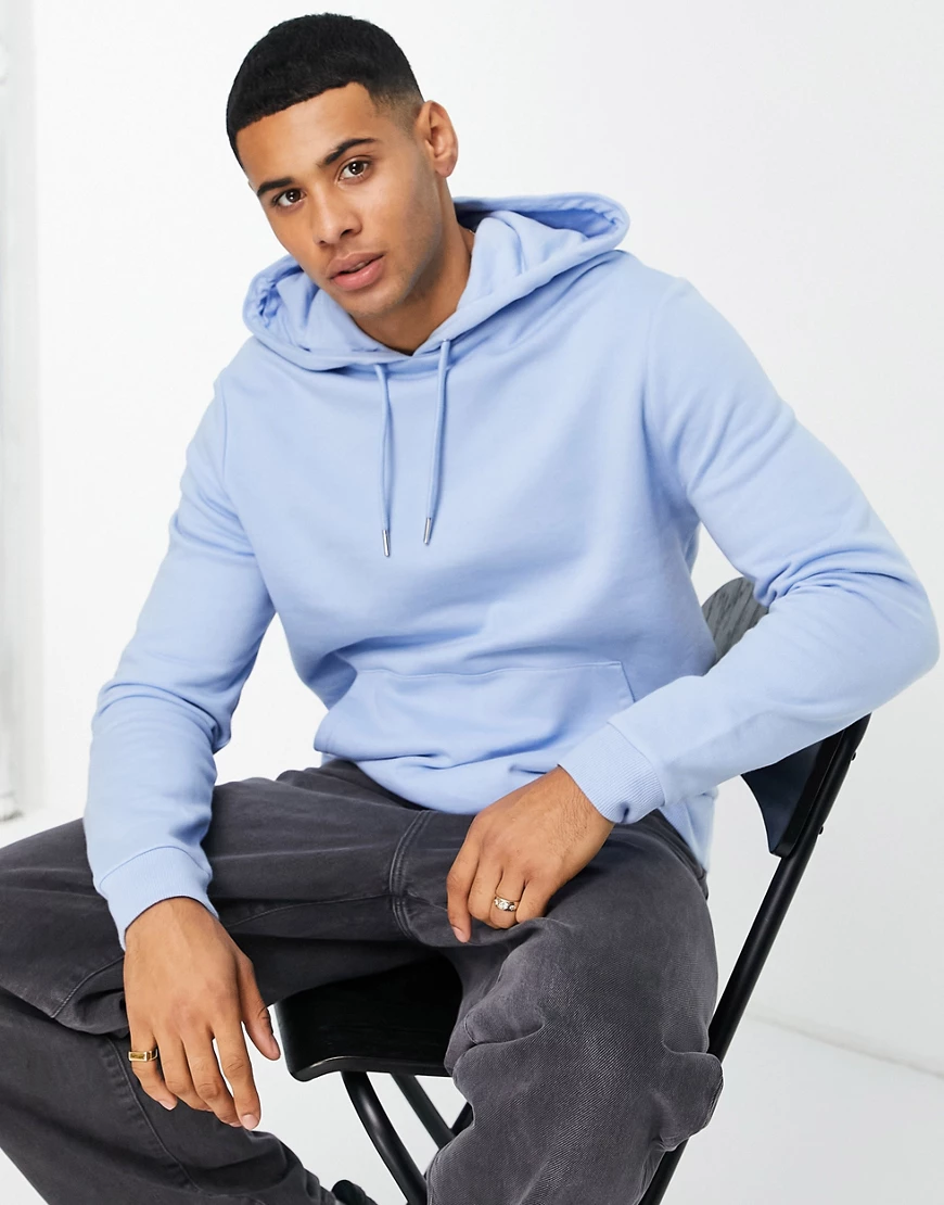 ASOS DESIGN – Blauer Kapuzenpullover günstig online kaufen