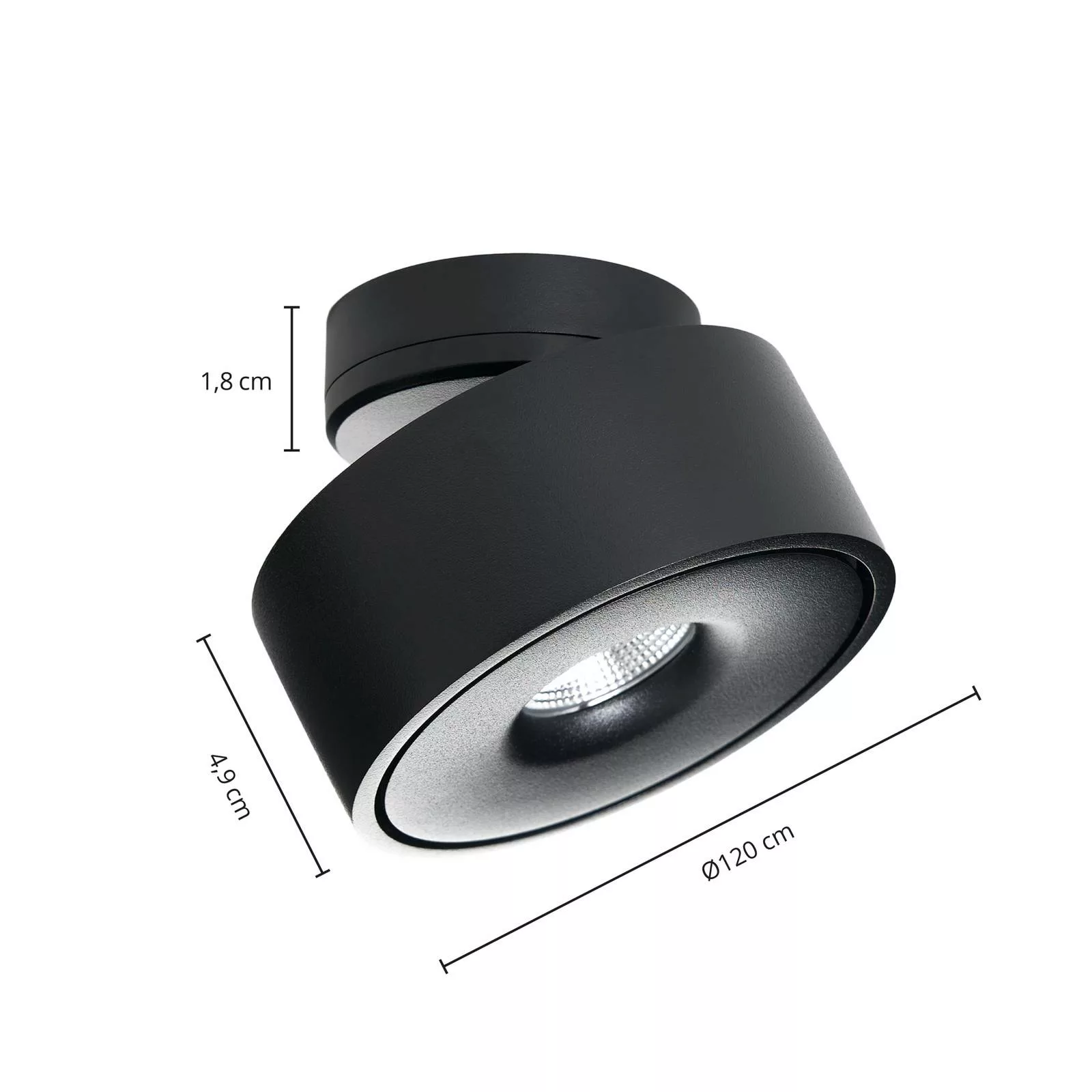Arcchio Rotari LED-Deckenlampe schwenkbar, schwarz günstig online kaufen