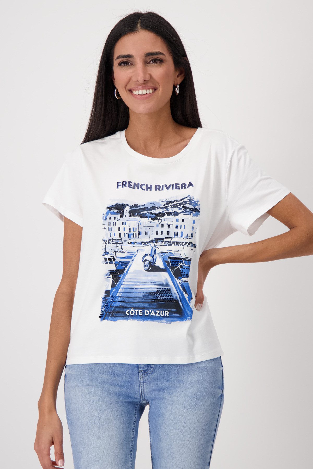 Monari Rundhalsshirt mit Frontprint günstig online kaufen