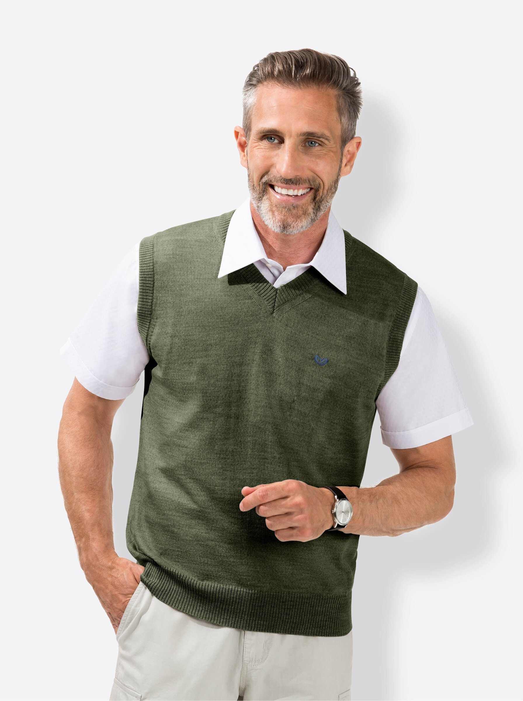 Marco Donati V-Ausschnitt-Pullover "Pullunder" günstig online kaufen