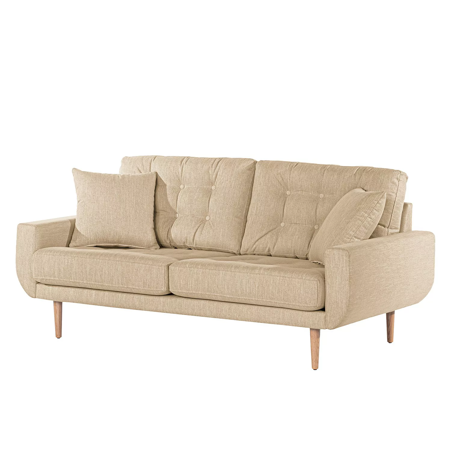 home24 Norrwood Sofa Vaise II 2,5-Sitzer Beige Webstoff 174x83x90 cm günstig online kaufen