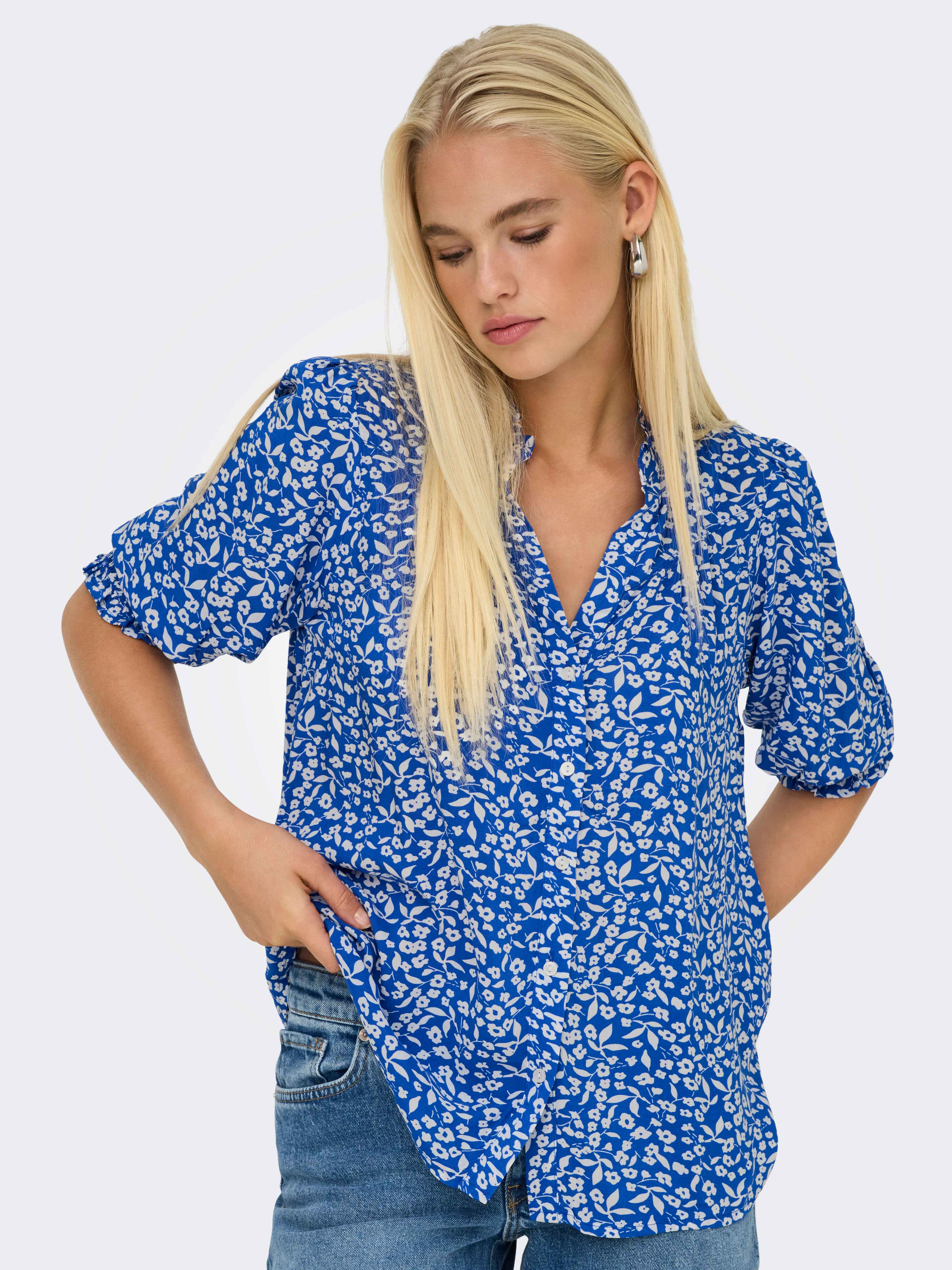 ONLY Kurzarmbluse "ONLRAYA 3/4 SHIRT WVN NOOS" günstig online kaufen