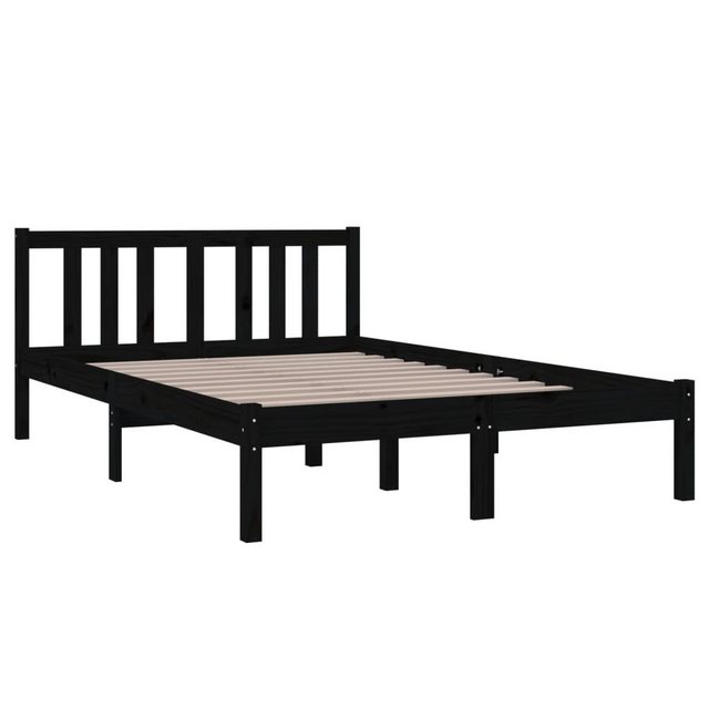 furnicato Bettgestell Massivholzbett Schwarz 120x190 cm (1-tlg) günstig online kaufen