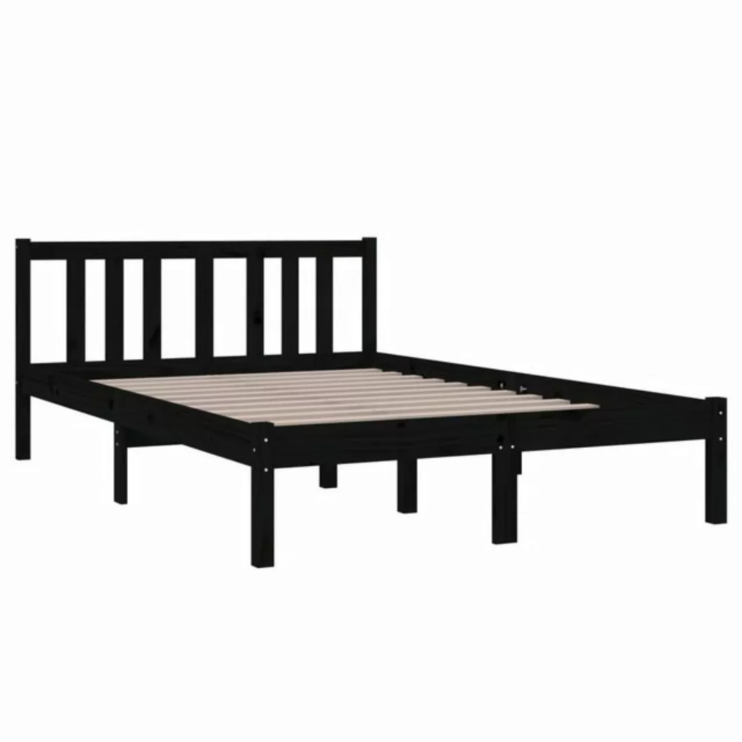 furnicato Bettgestell Massivholzbett Schwarz 120x190 cm (1-tlg) günstig online kaufen