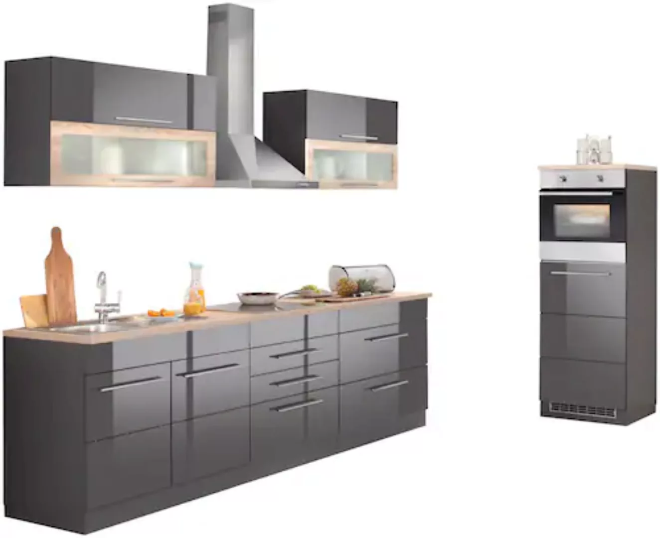 Kochstation Küchenzeile "KS-Wien", Breite 340 cm, wahlweise mit E-Geräten u günstig online kaufen