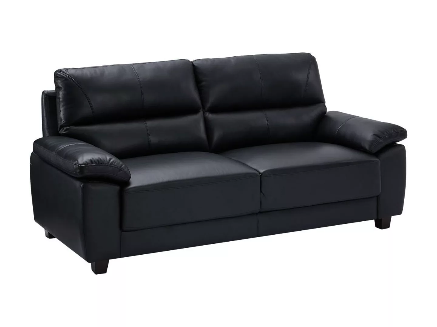 Sofa 3-Sitzer - Leder - Schwarz - TASANI günstig online kaufen