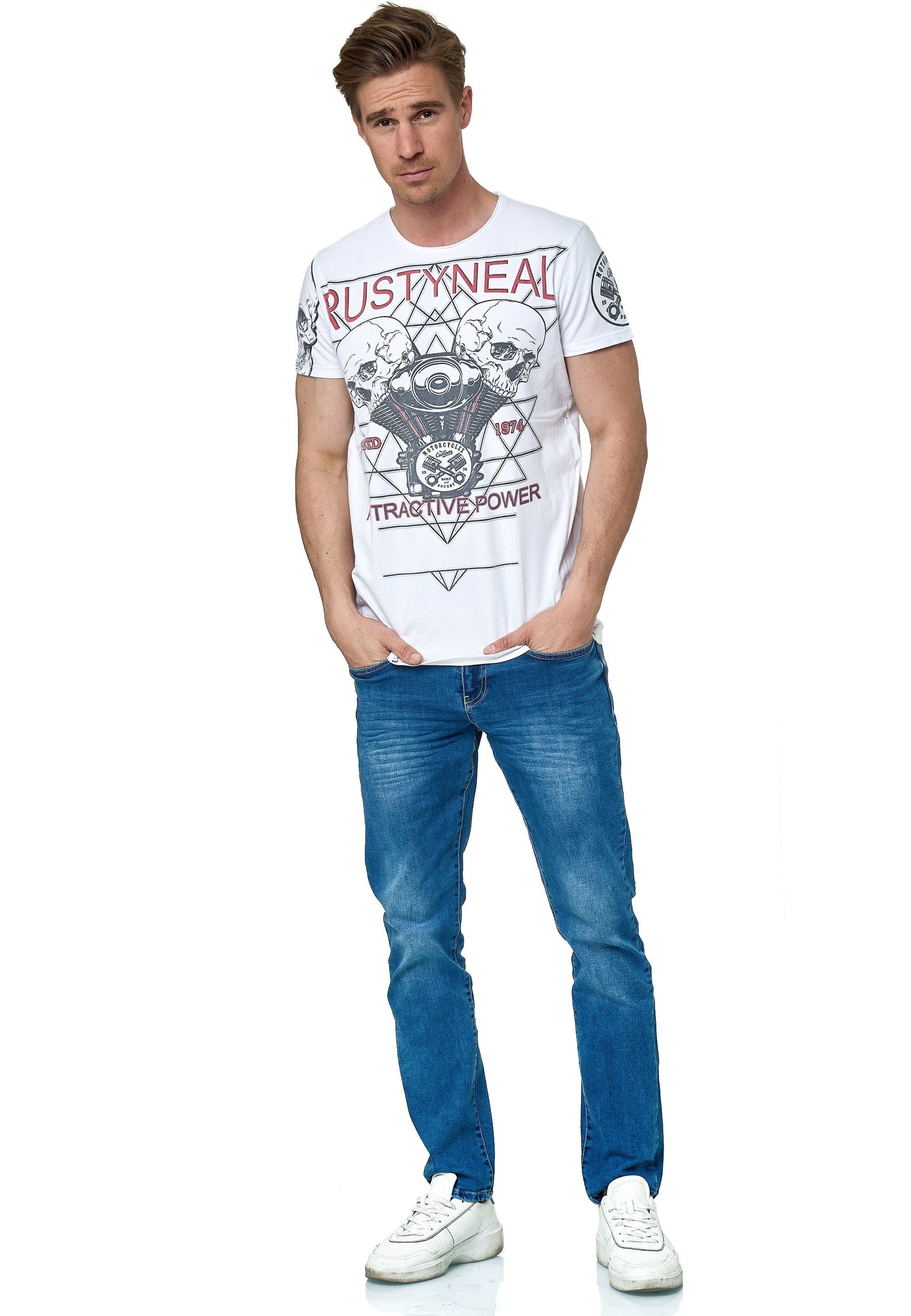 Rusty Neal T-Shirt, mit coolem Allover-Print günstig online kaufen