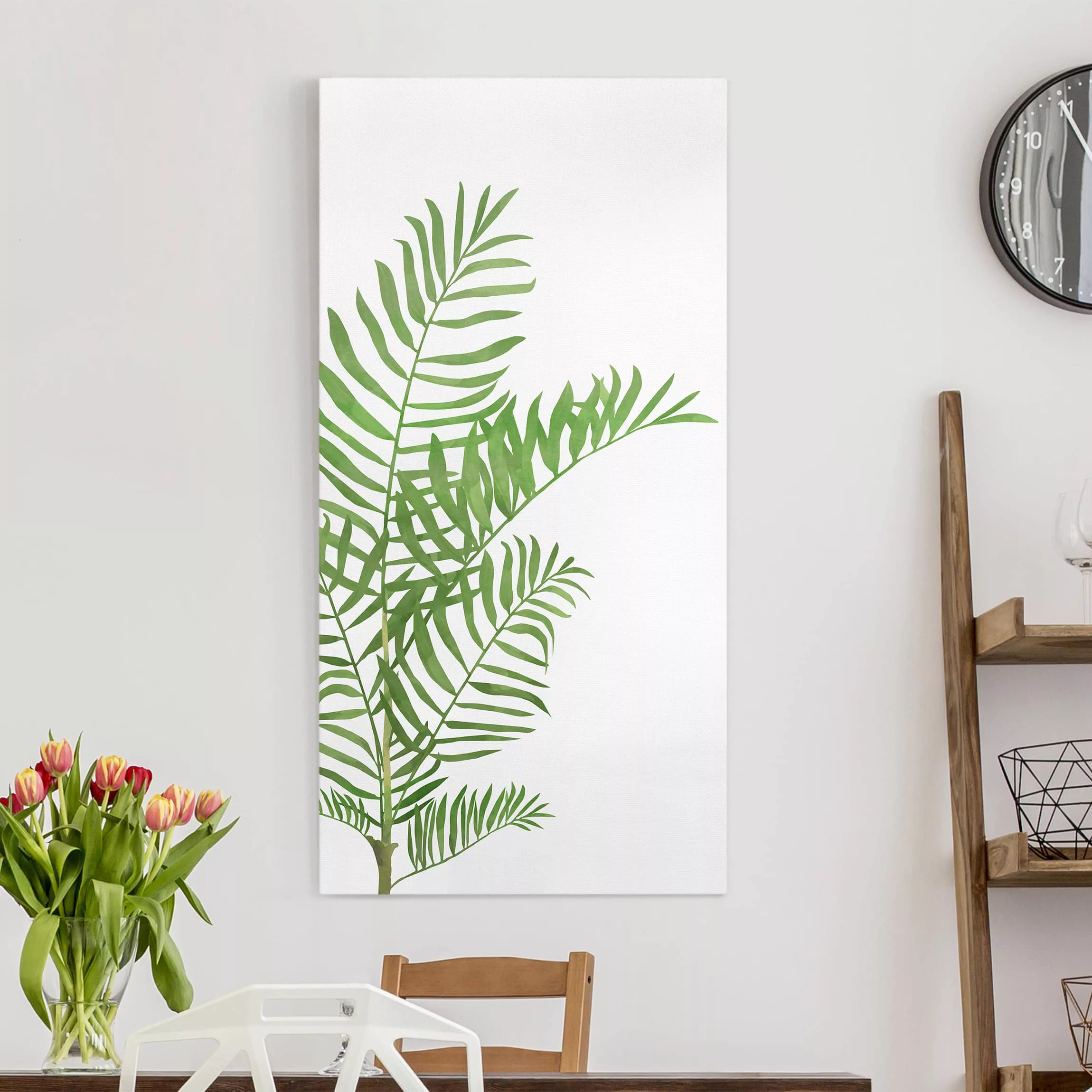 Leinwandbild Botanik - Hochformat Palme Aquarell günstig online kaufen