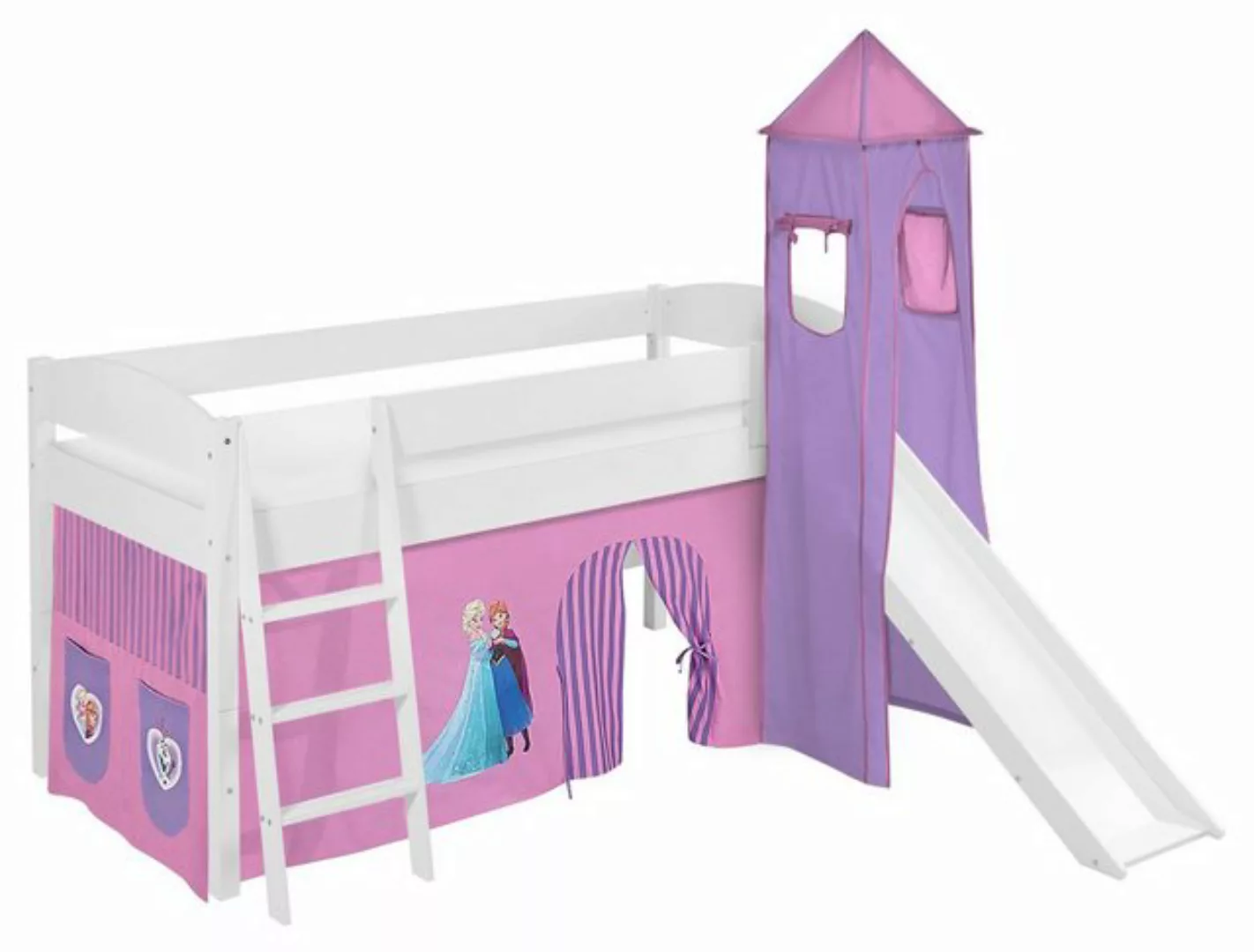 Lilokids Kinderbett Hochbett mit Turm&Rutsche IDA FROZEN Spielbett Eiskönig günstig online kaufen