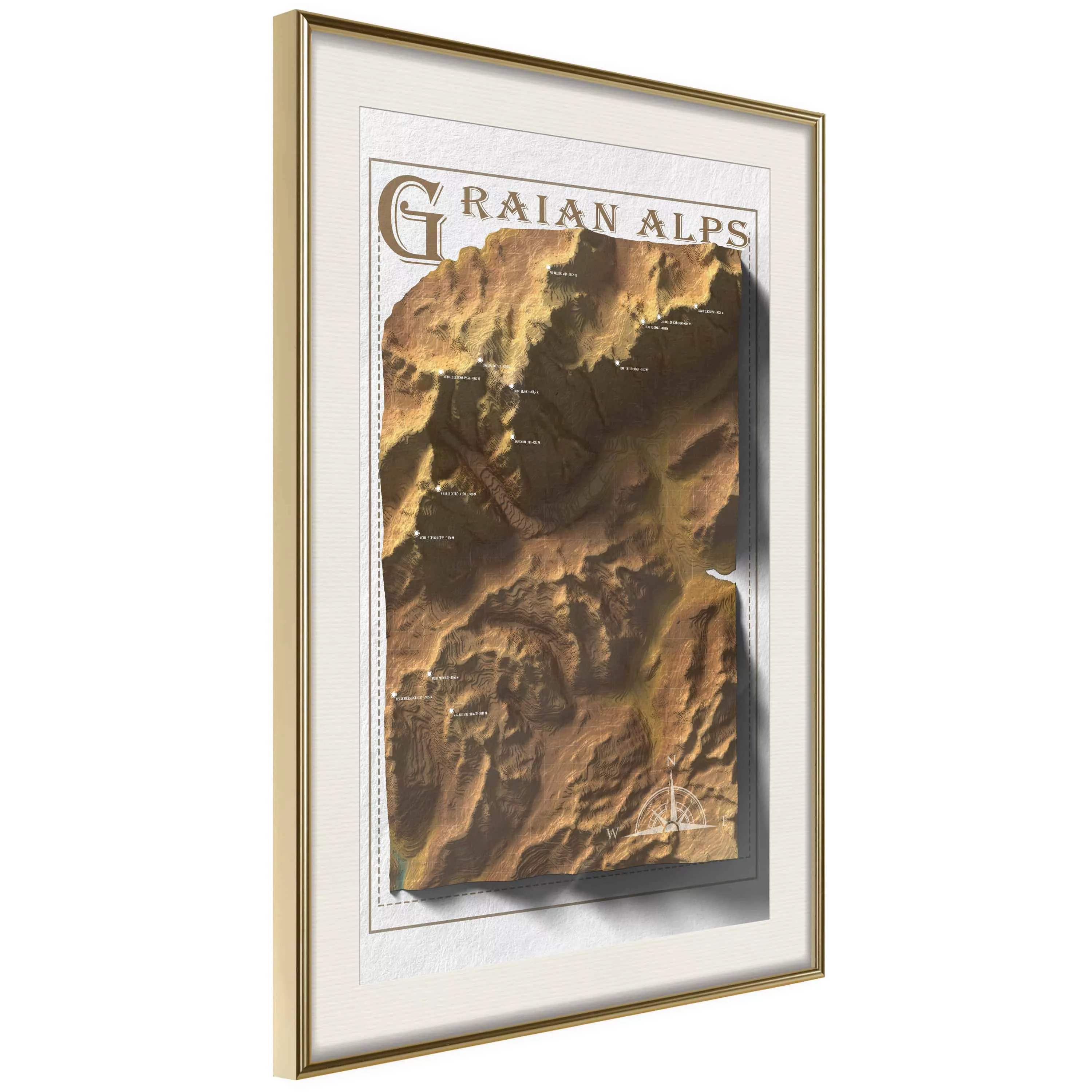 Poster - Raised Relief Map: Graian Alps günstig online kaufen