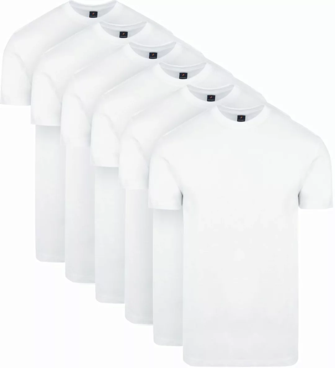 Suitable Obra T-Shirt Hoher Rundhalsausschnitt Weiß 6-Pack - Größe XXL günstig online kaufen