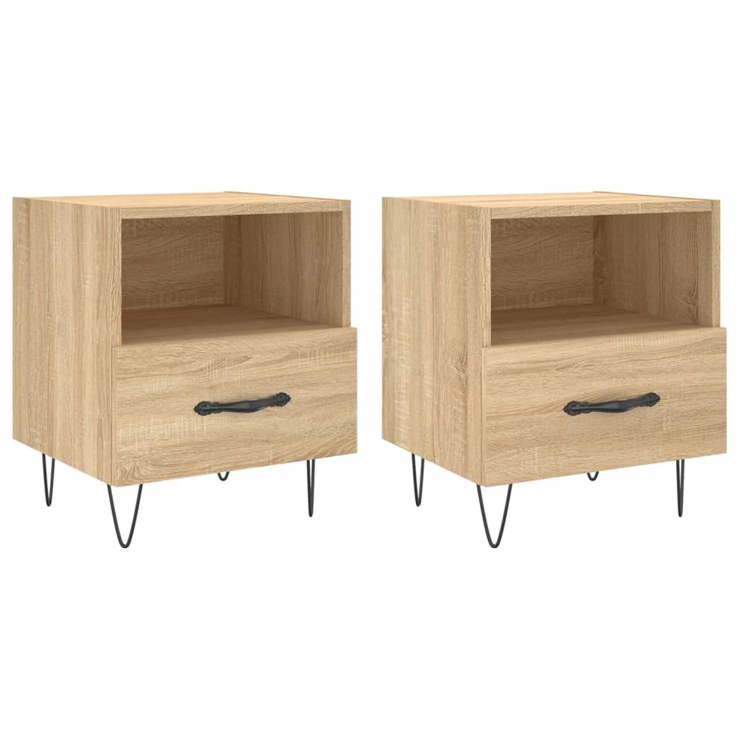 vidaXL Nachttische 2 Stk Sonoma-Eiche 40x35x47,5 cm Holzwerkstoff Modell 5 günstig online kaufen