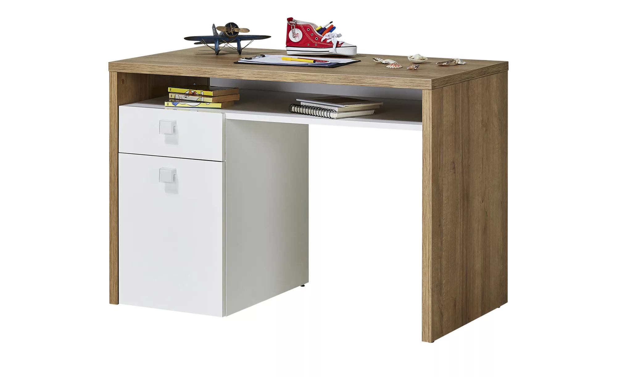 Schreibtisch  Globo - holzfarben - 110 cm - 76,5 cm - 60 cm - Sconto günstig online kaufen