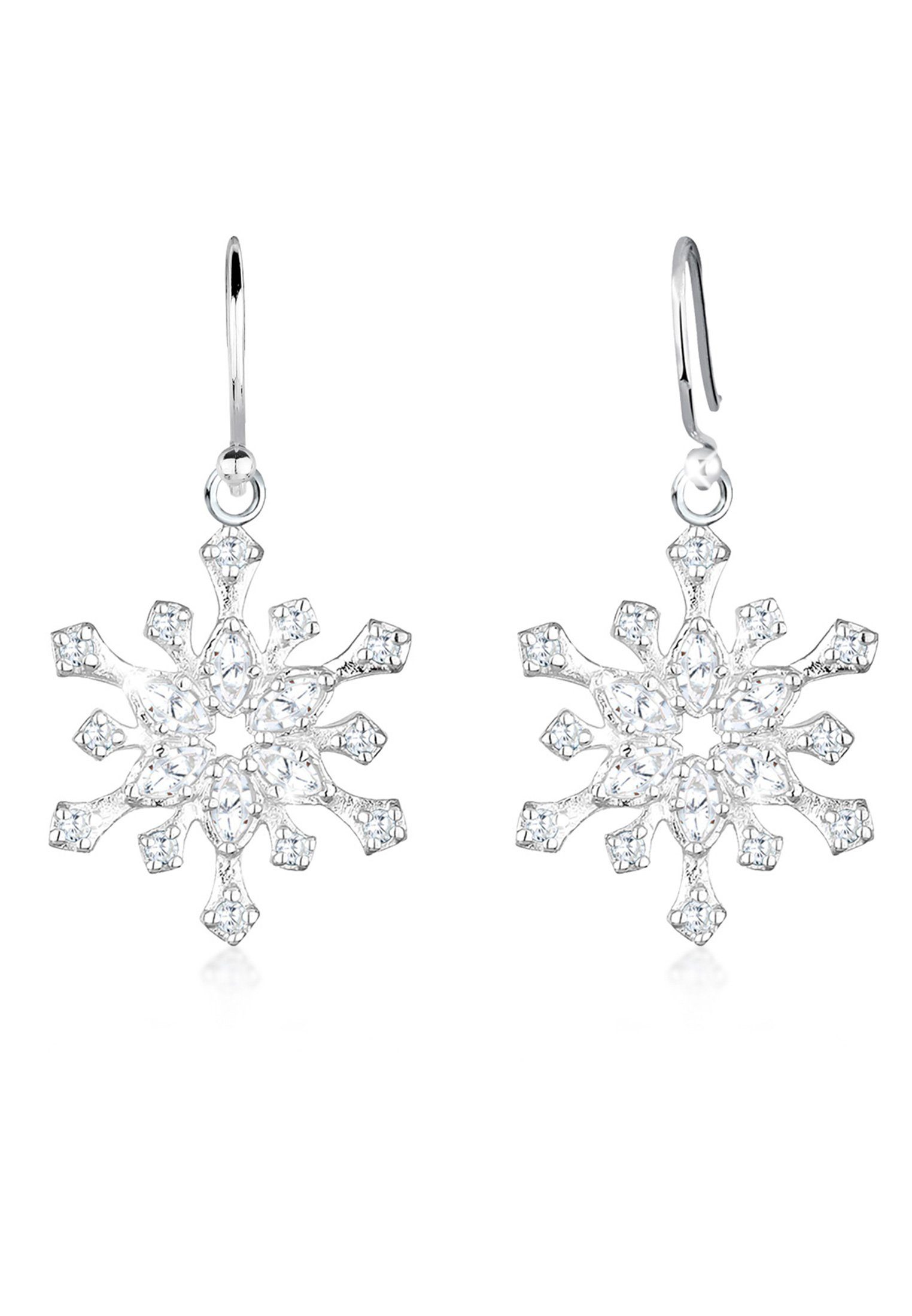 Elli Ohrhänger-Set Schneeflocke Winter Zirkonia 925 günstig online kaufen