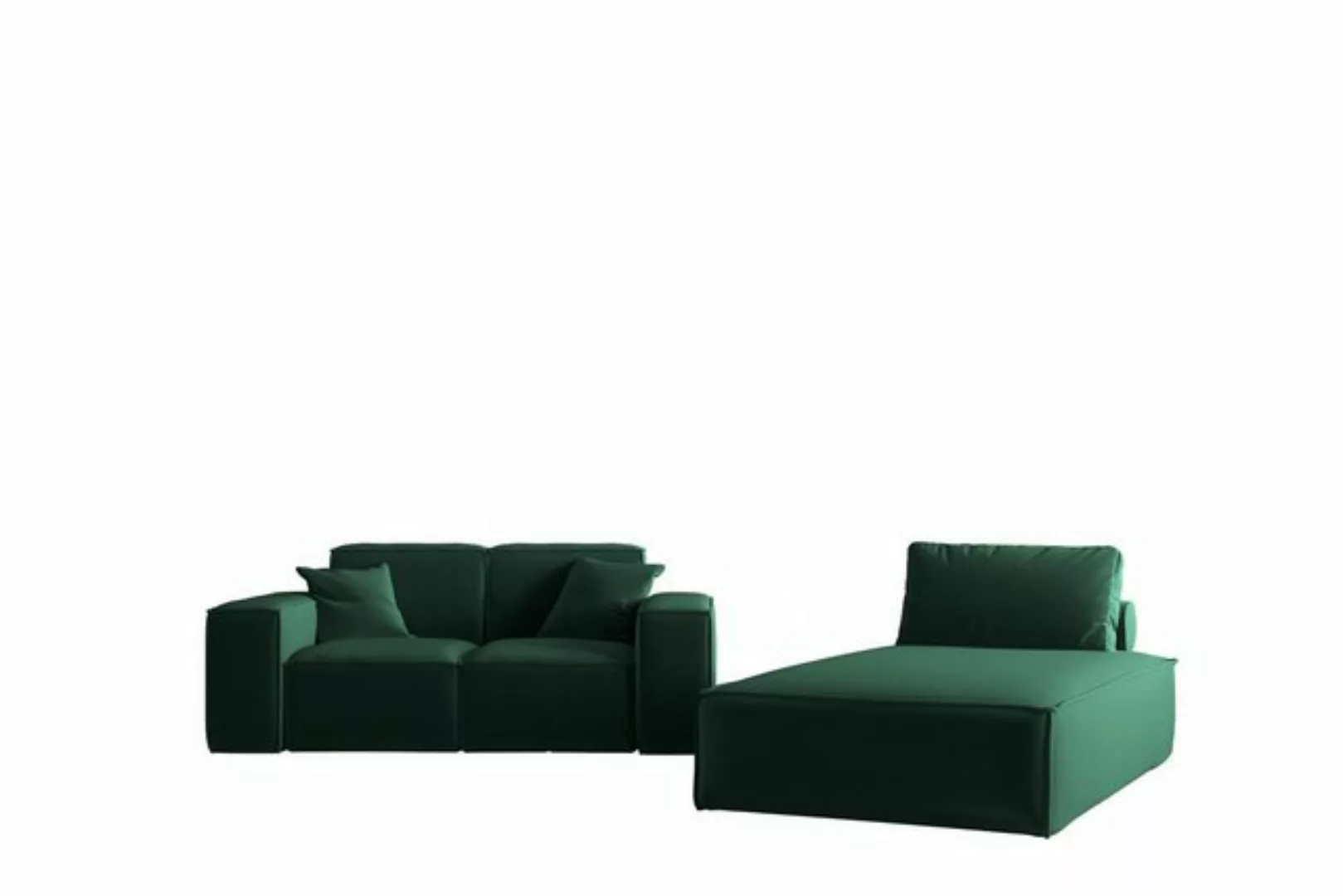 Fun Möbel Polstergarnitur Sofa-Set 2-teilig Chaiselongue und Sofa 2-Sitzer günstig online kaufen