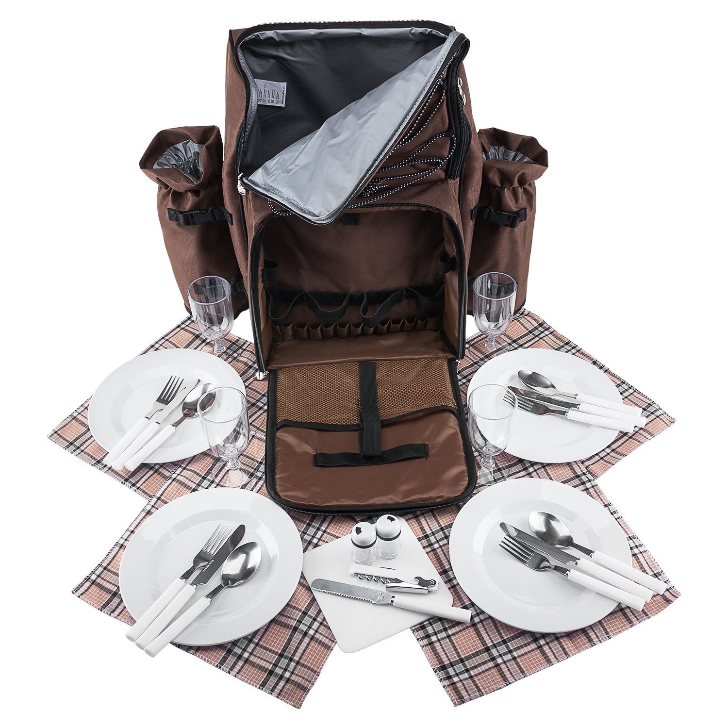 anndora Picknickrucksack Wanderrucksack Rucksack für 4 günstig online kaufen