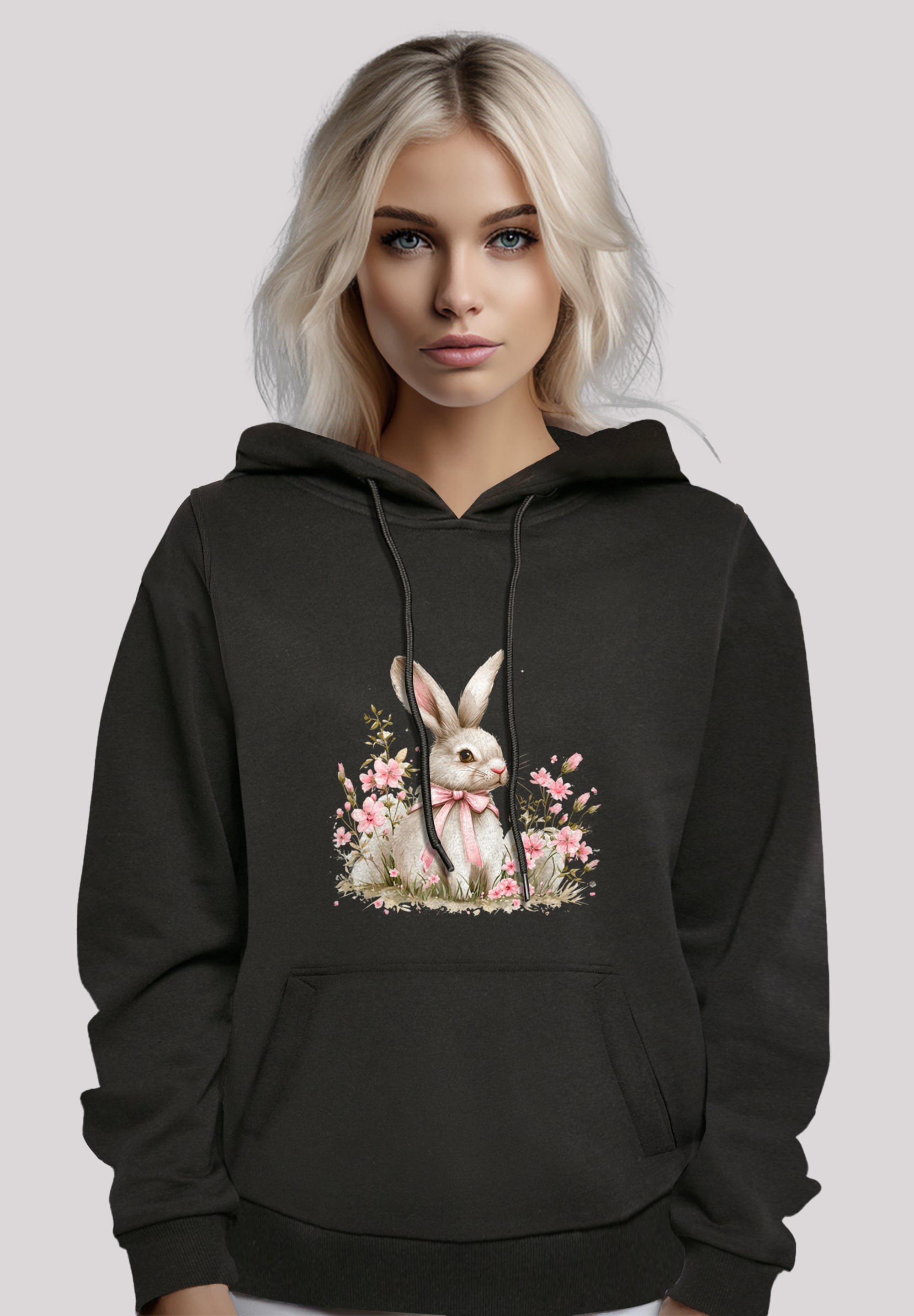 F4NT4STIC Kapuzenpullover "Niedlicher Osterhase mit Blumen", Premium Qualit günstig online kaufen