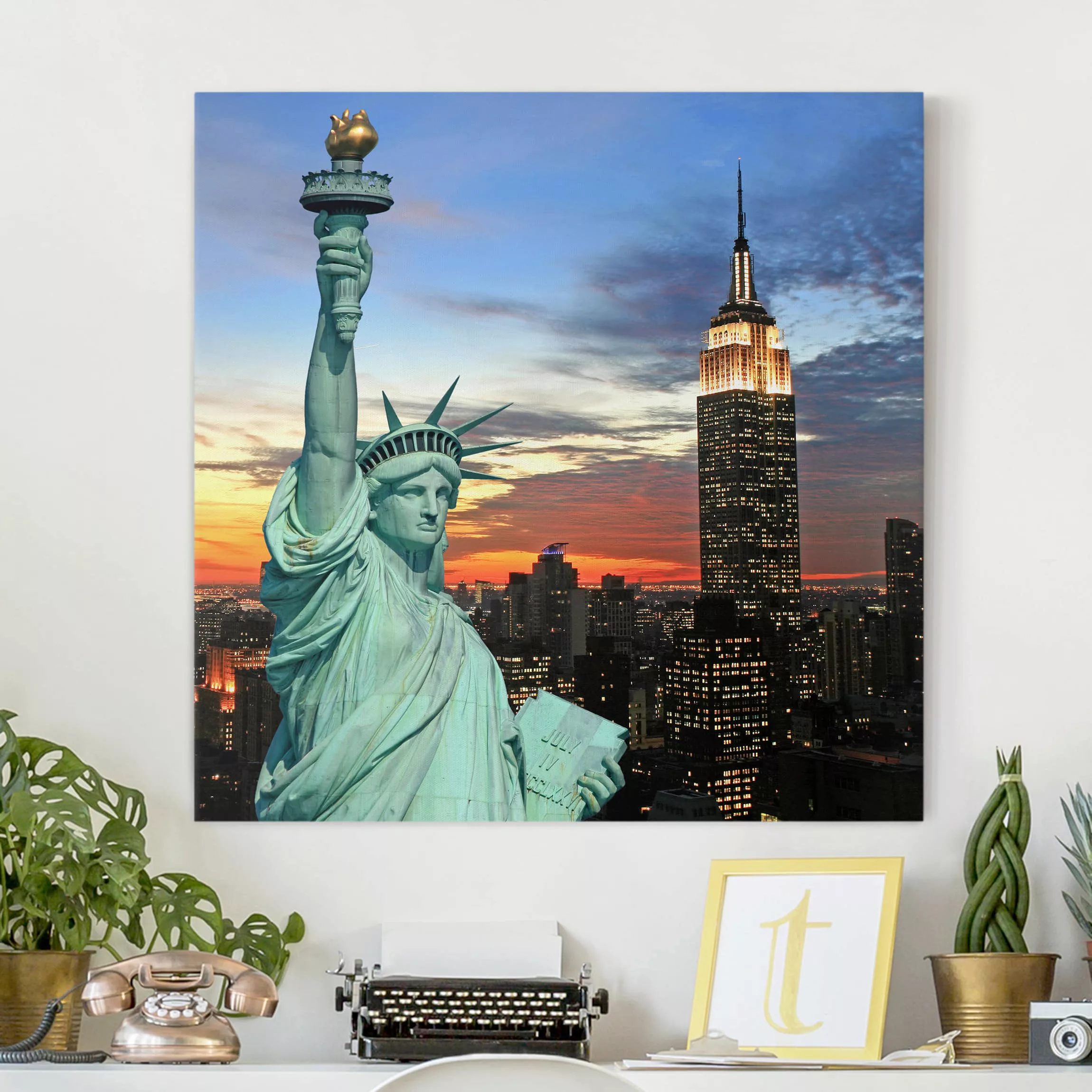 Leinwandbild New York - Quadrat New York at Night günstig online kaufen