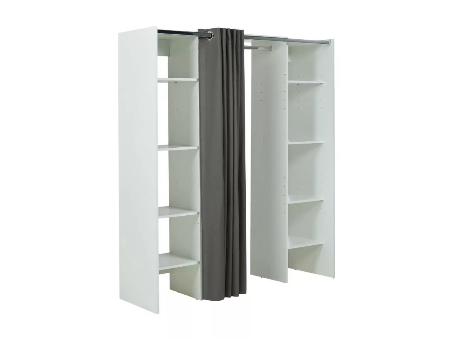 Kleiderschrank Kleiderschranksystem - B. 112/185 cm - Weiß & Anthrazit - EM günstig online kaufen