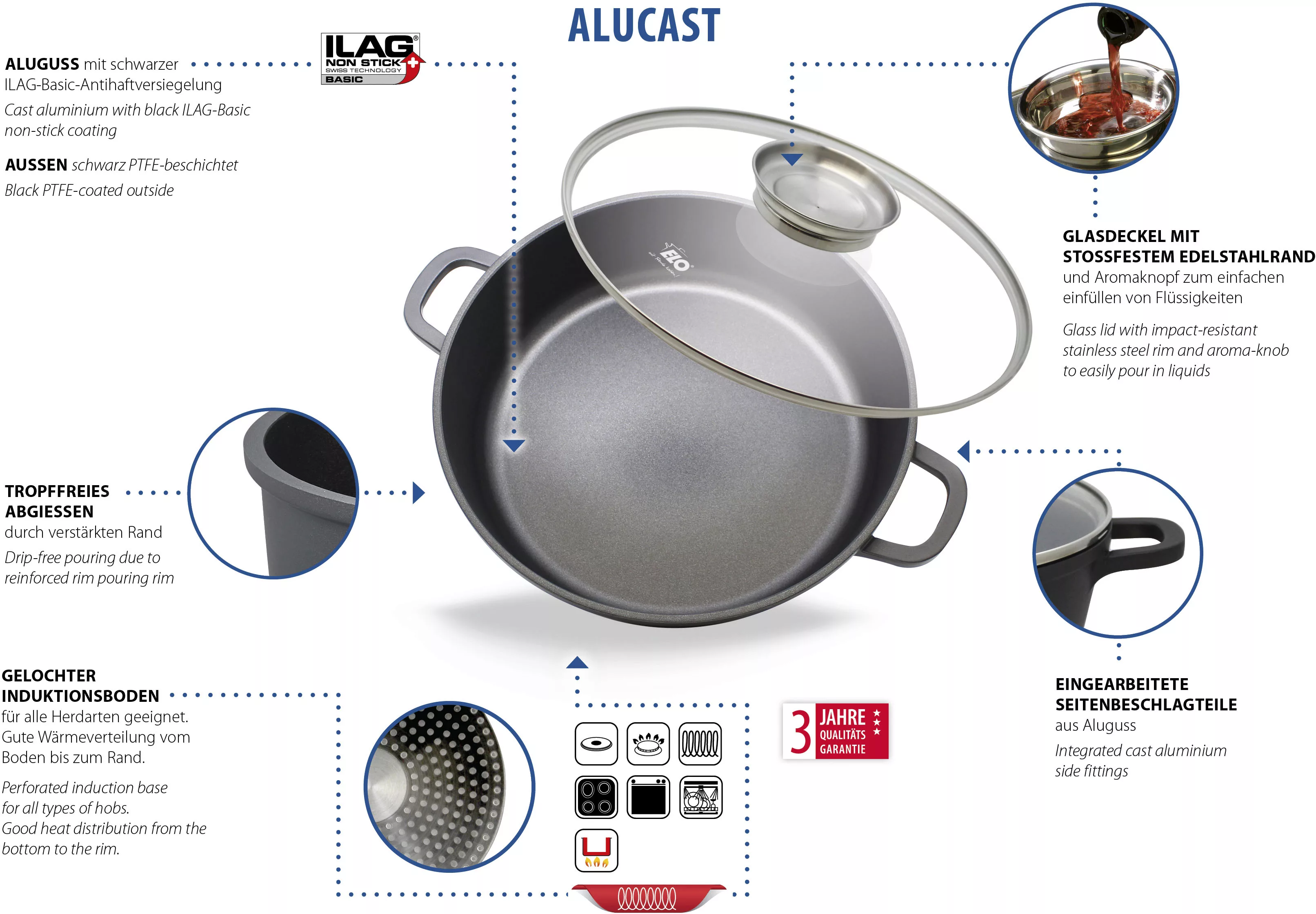 Elo Servierpfanne »Alucast«, Aluminiumguss, (1 tlg.), Induktion günstig online kaufen